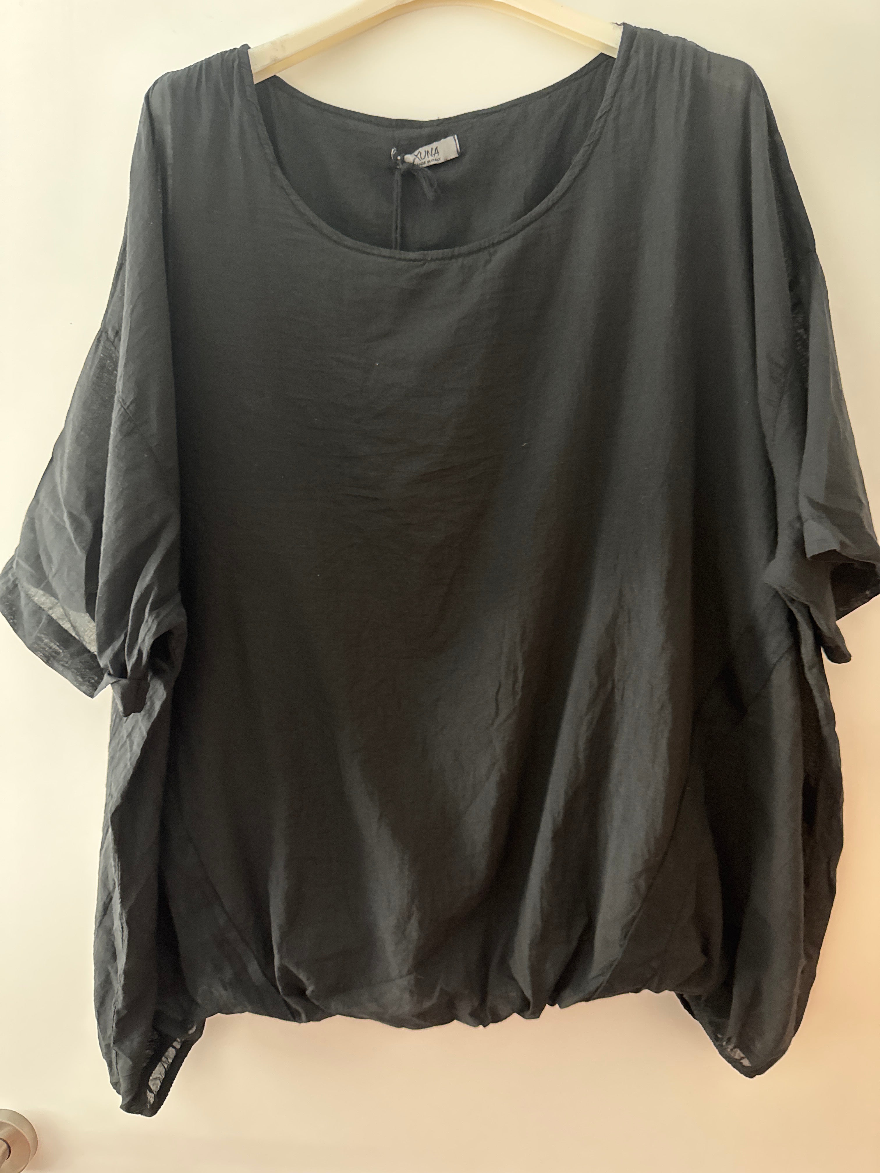 Lässige Baumwoll Bluse mit Gummizug