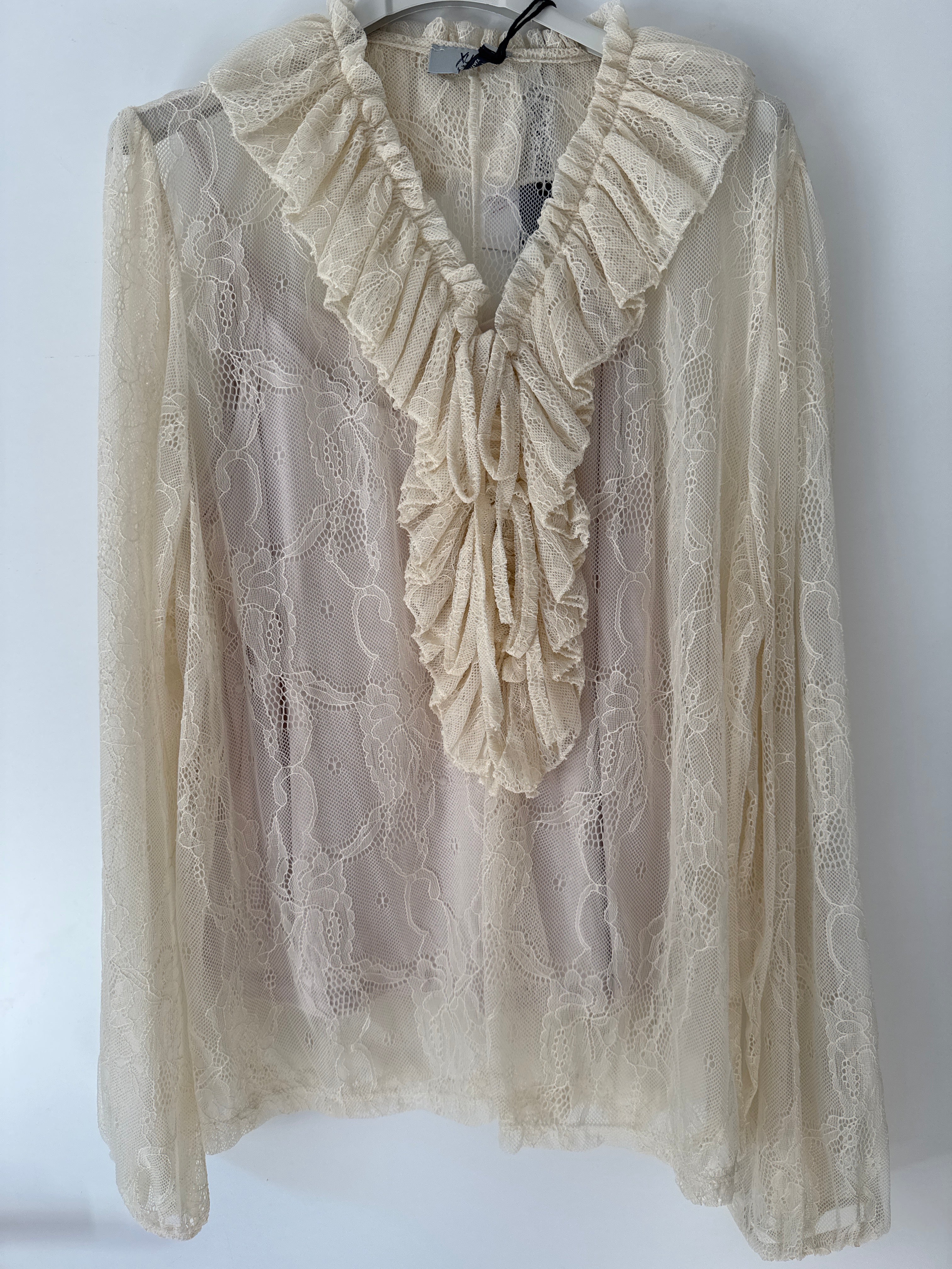 Spitzen Rüschenbluse