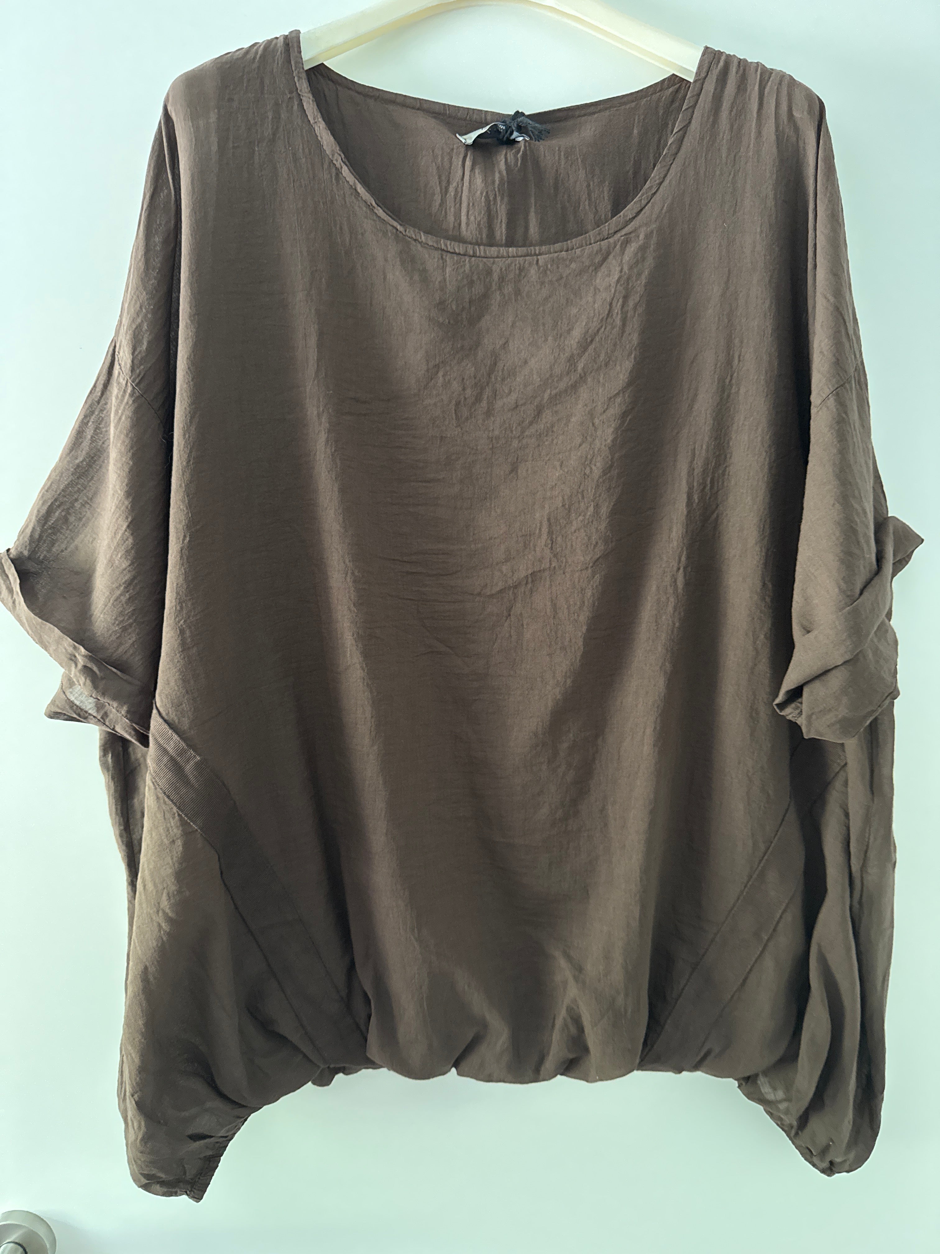 Lässige Baumwoll Bluse mit Gummizug