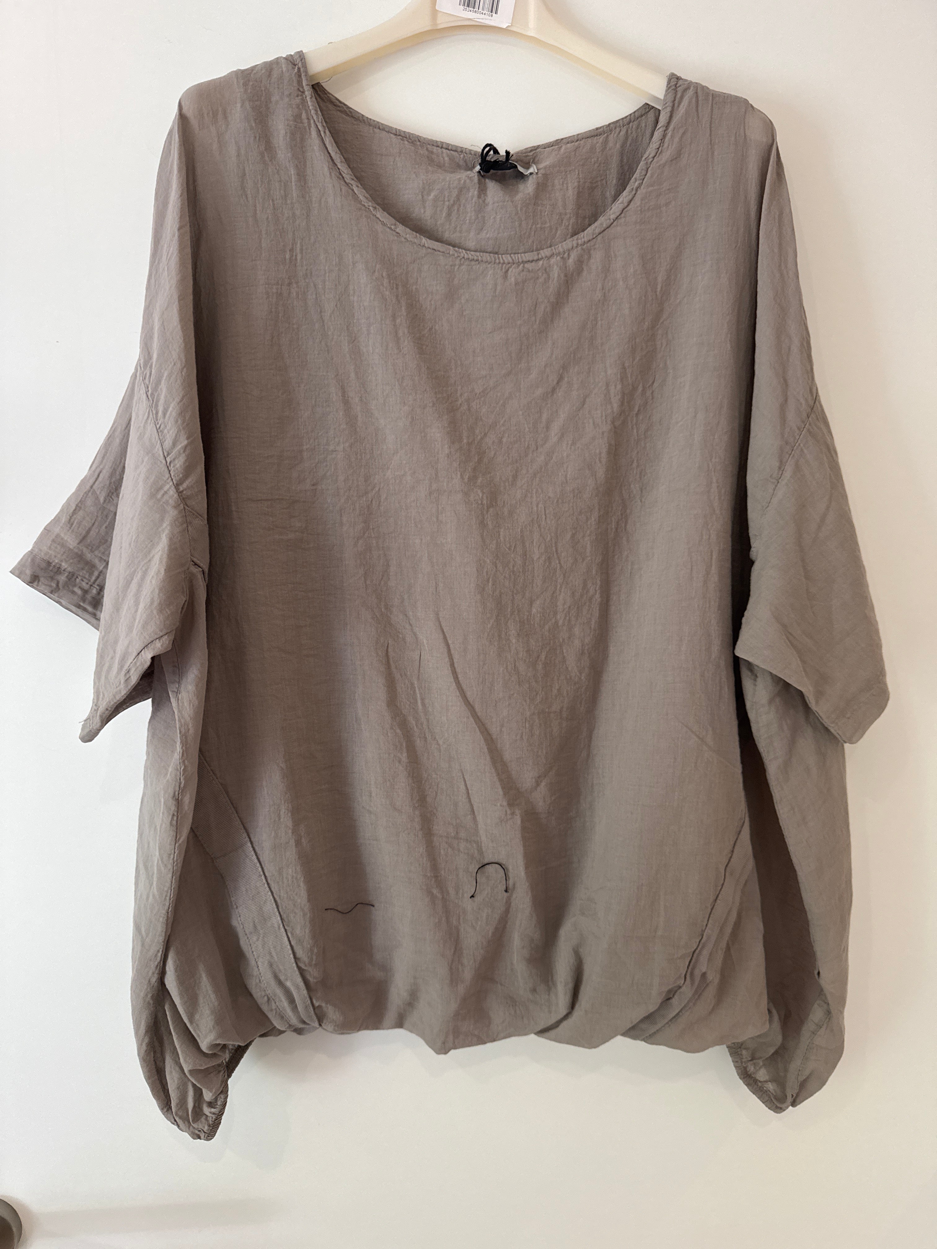 Lässige Baumwoll Bluse mit Gummizug