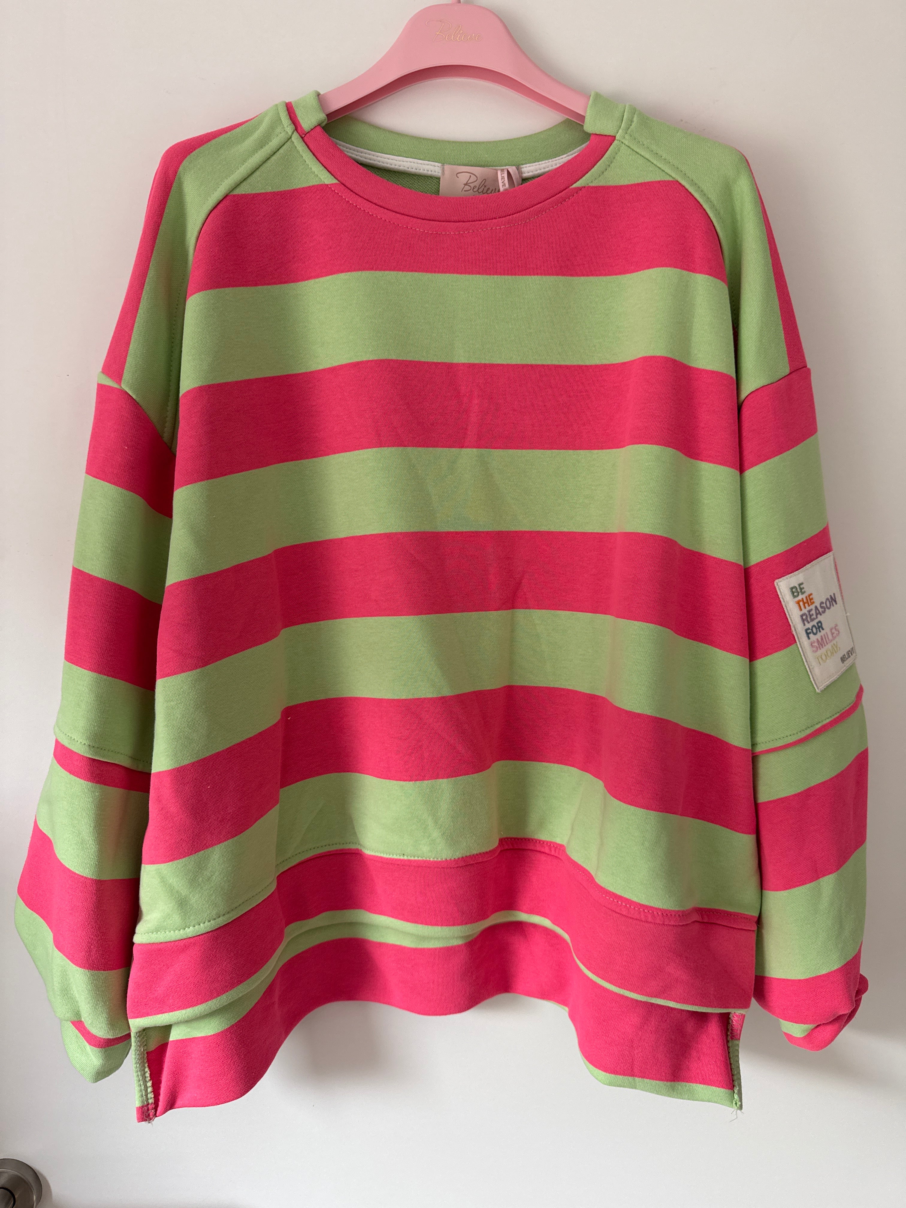 Streifensweatshirt believe