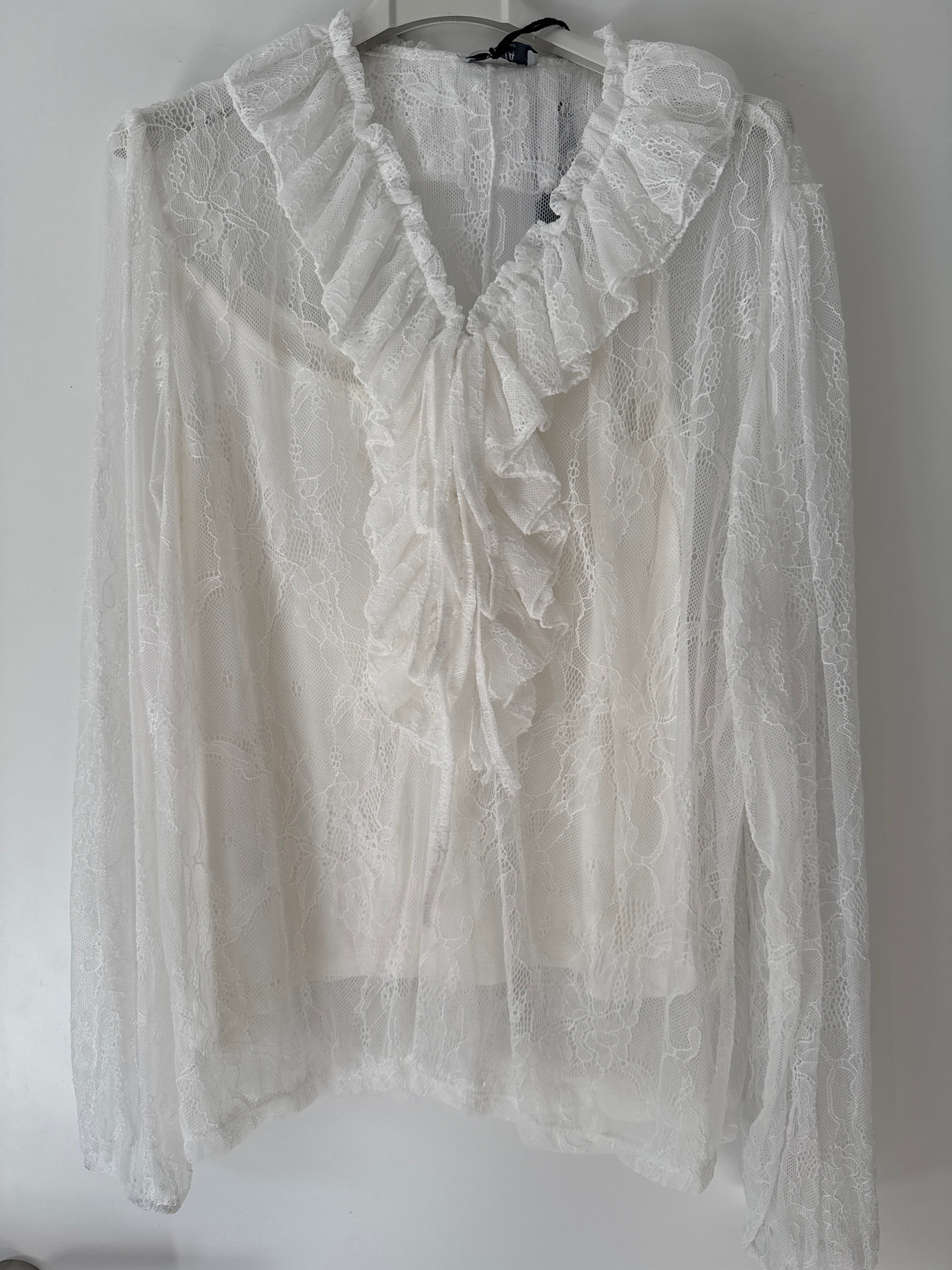 Spitzen Rüschenbluse