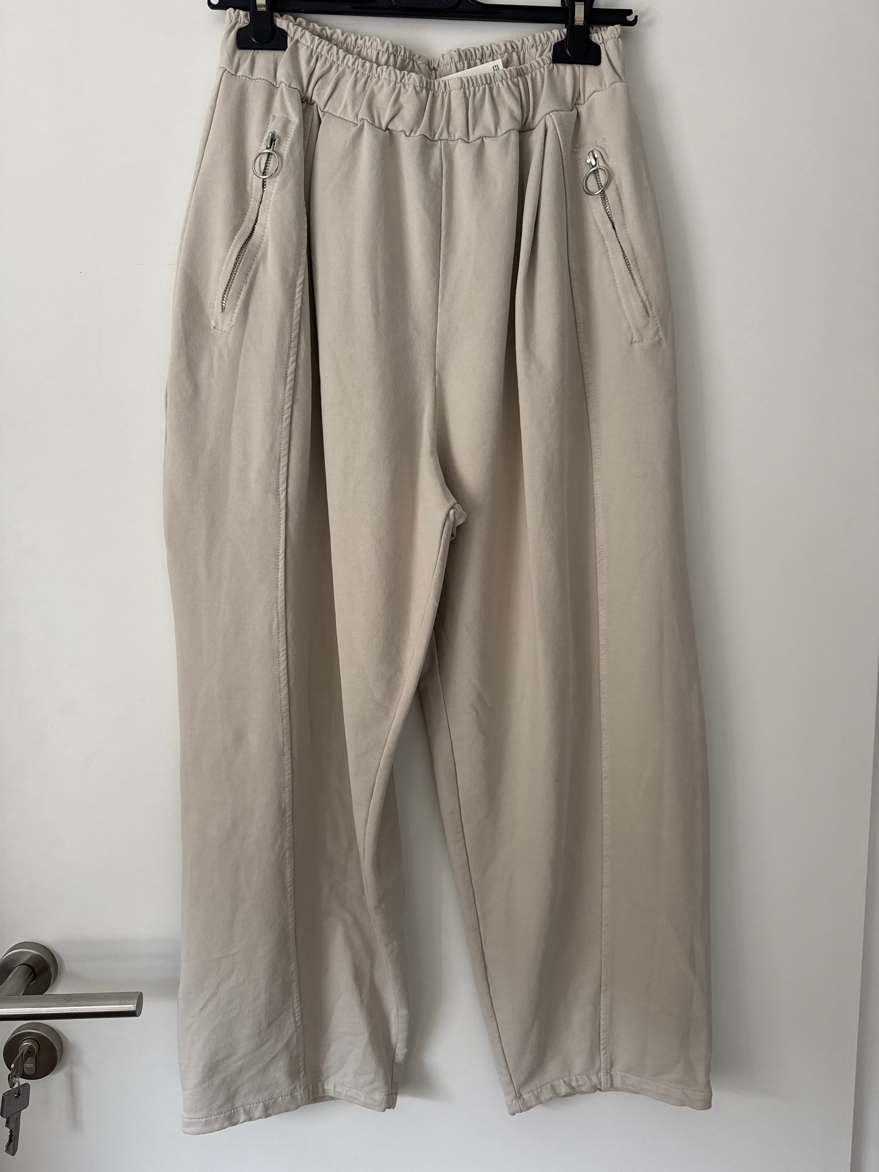 Baumwoll Jogpant mit Seitl. Reissverschluss