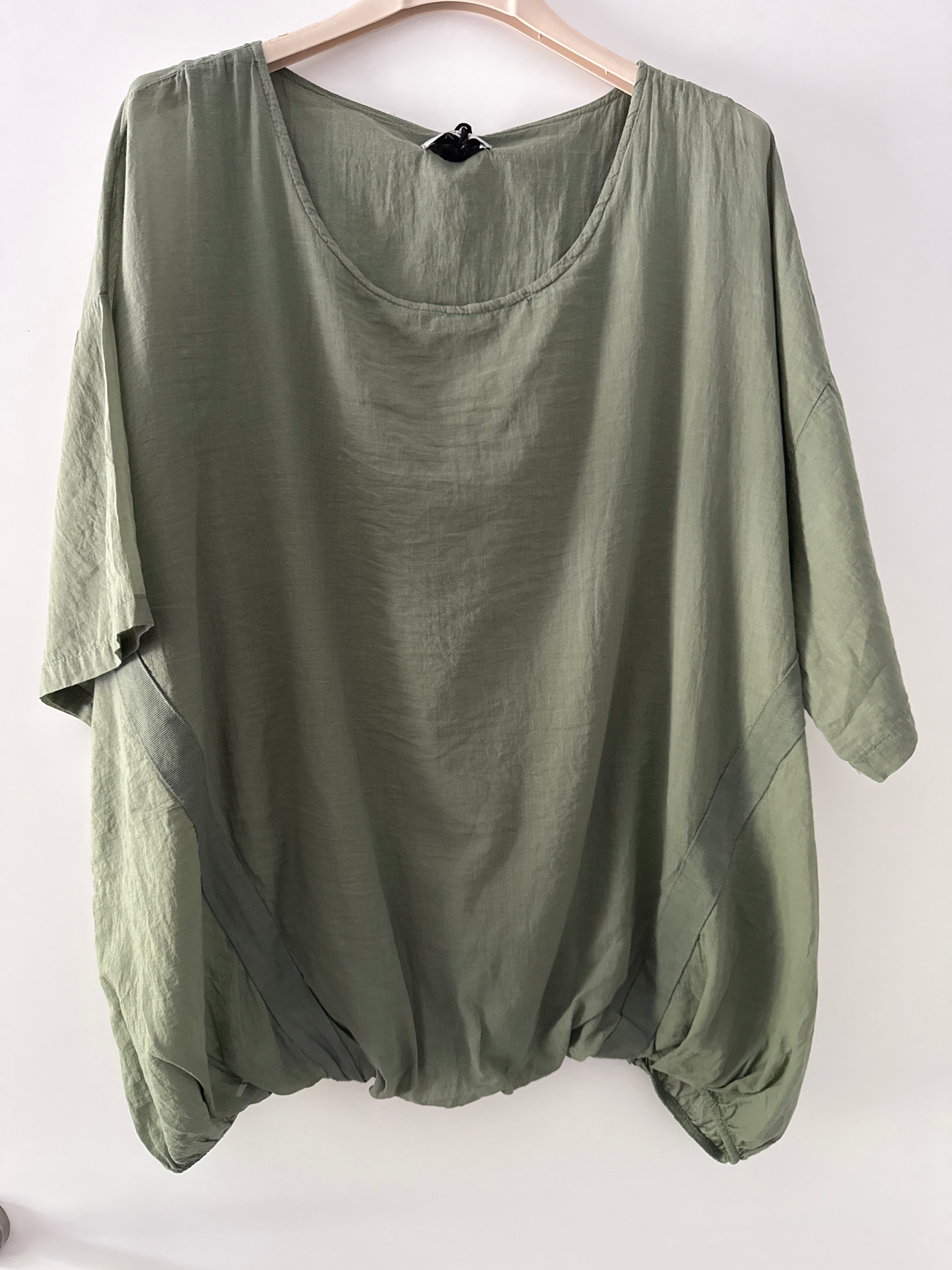 Lässige Baumwoll Bluse mit Gummizug