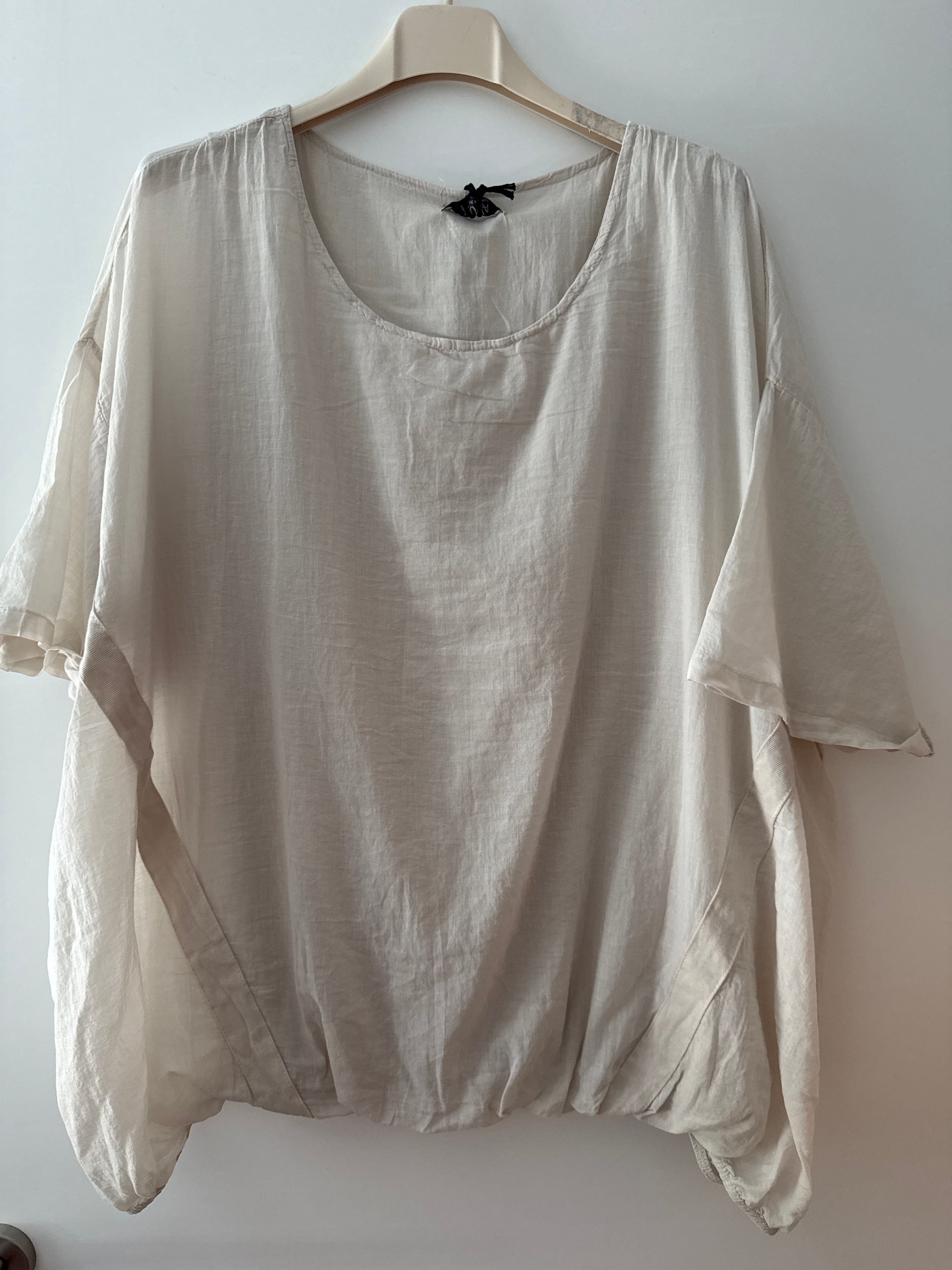 Lässige Baumwoll Bluse mit Gummizug