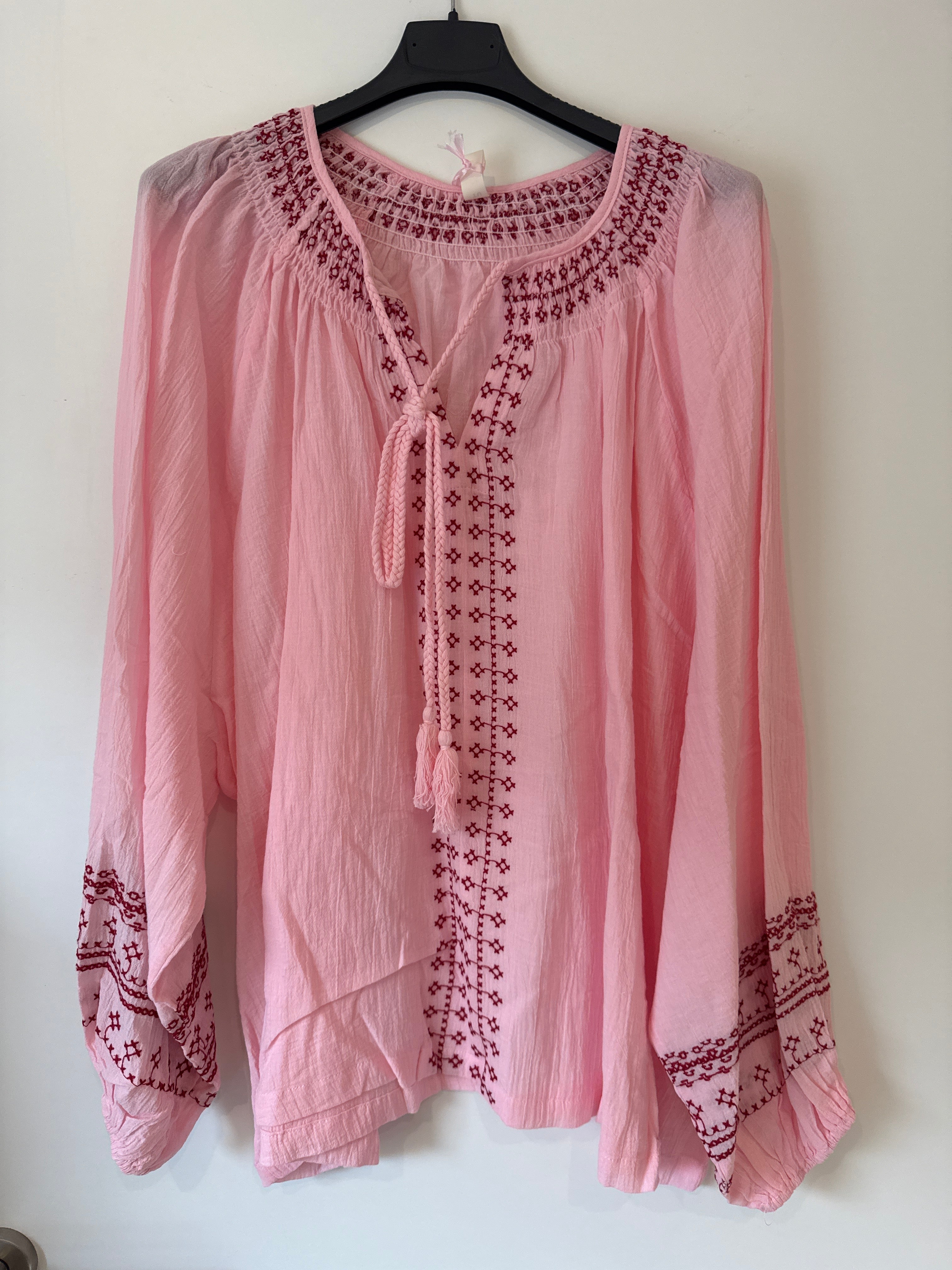 Boho Bluse mit Stickerei