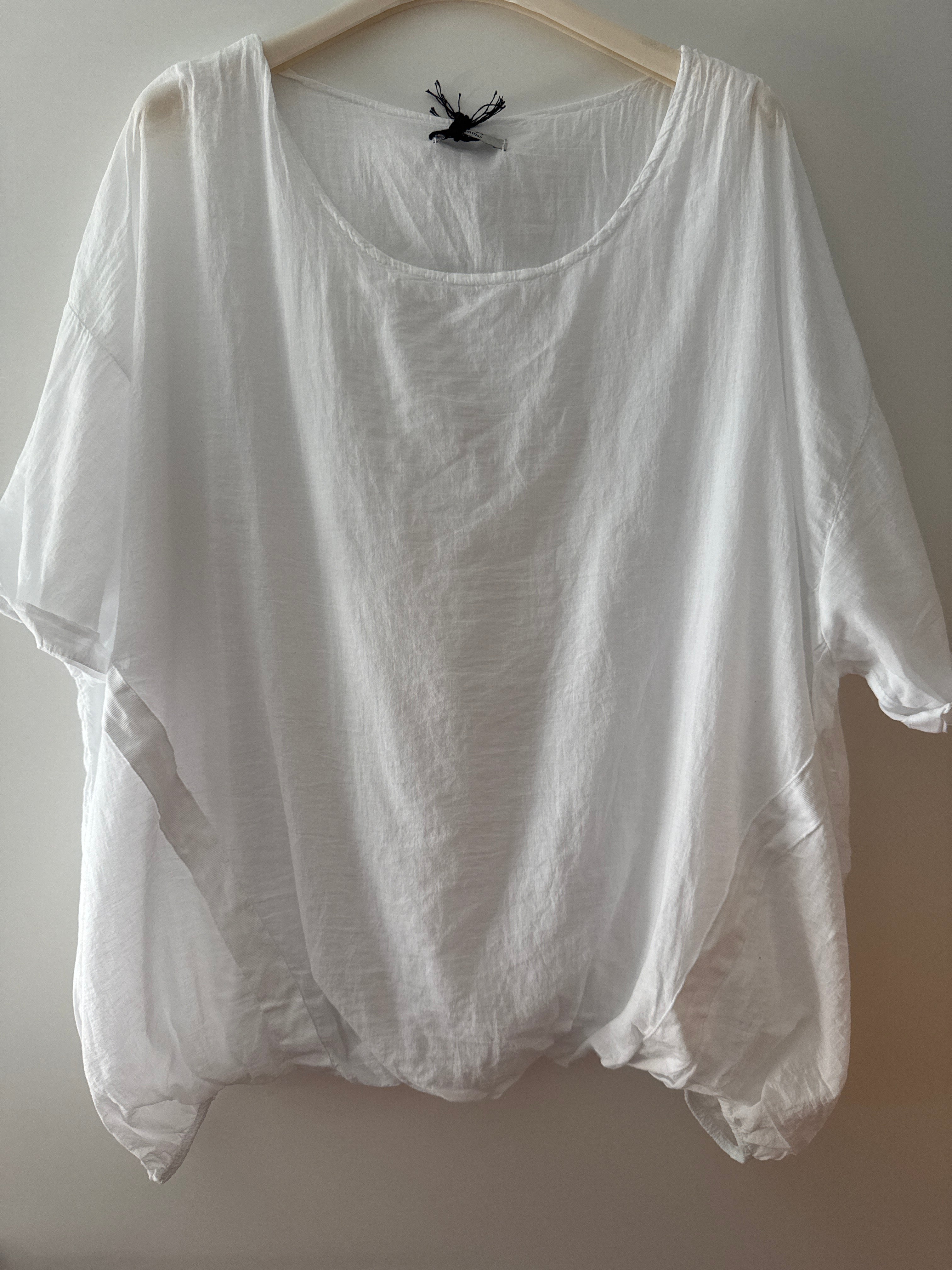 Lässige Baumwoll Bluse mit Gummizug