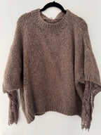 Strickpulli mit Spitzeneinsatz