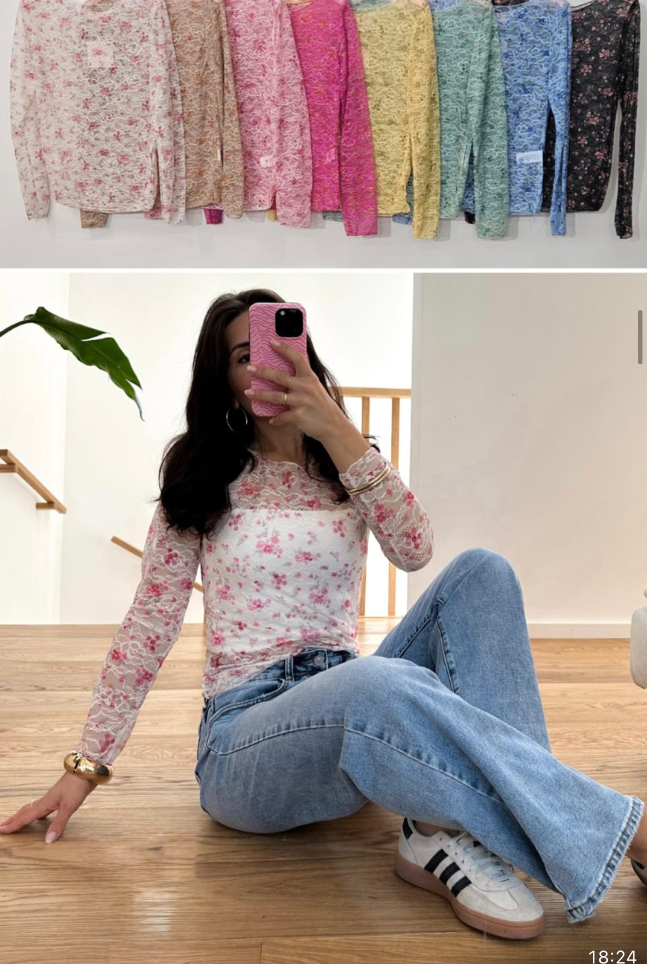 Blümchen Spitzenshirt