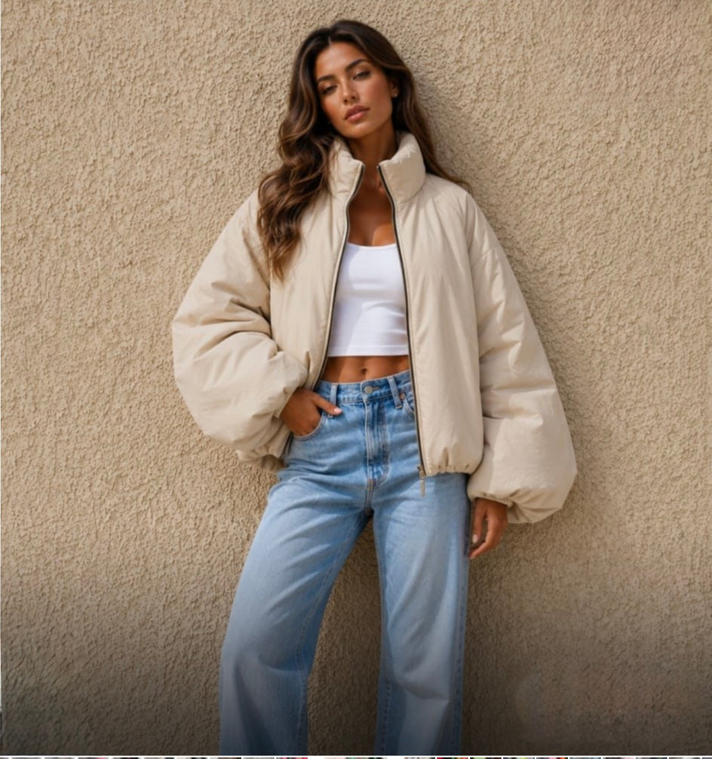 Oversize Jacke mit Ballonärmeln