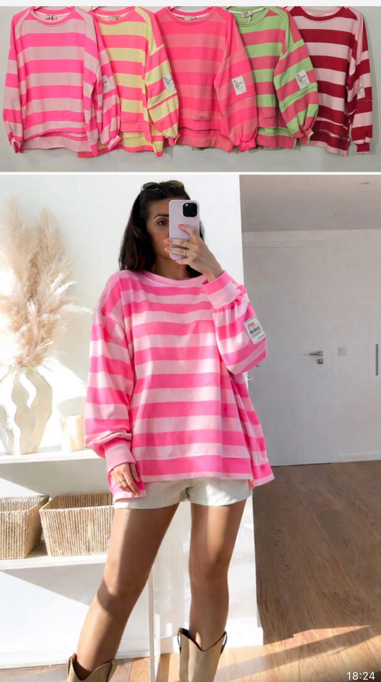 Streifensweatshirt believe