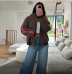 Kuscheljacke mit Seitenstreifen