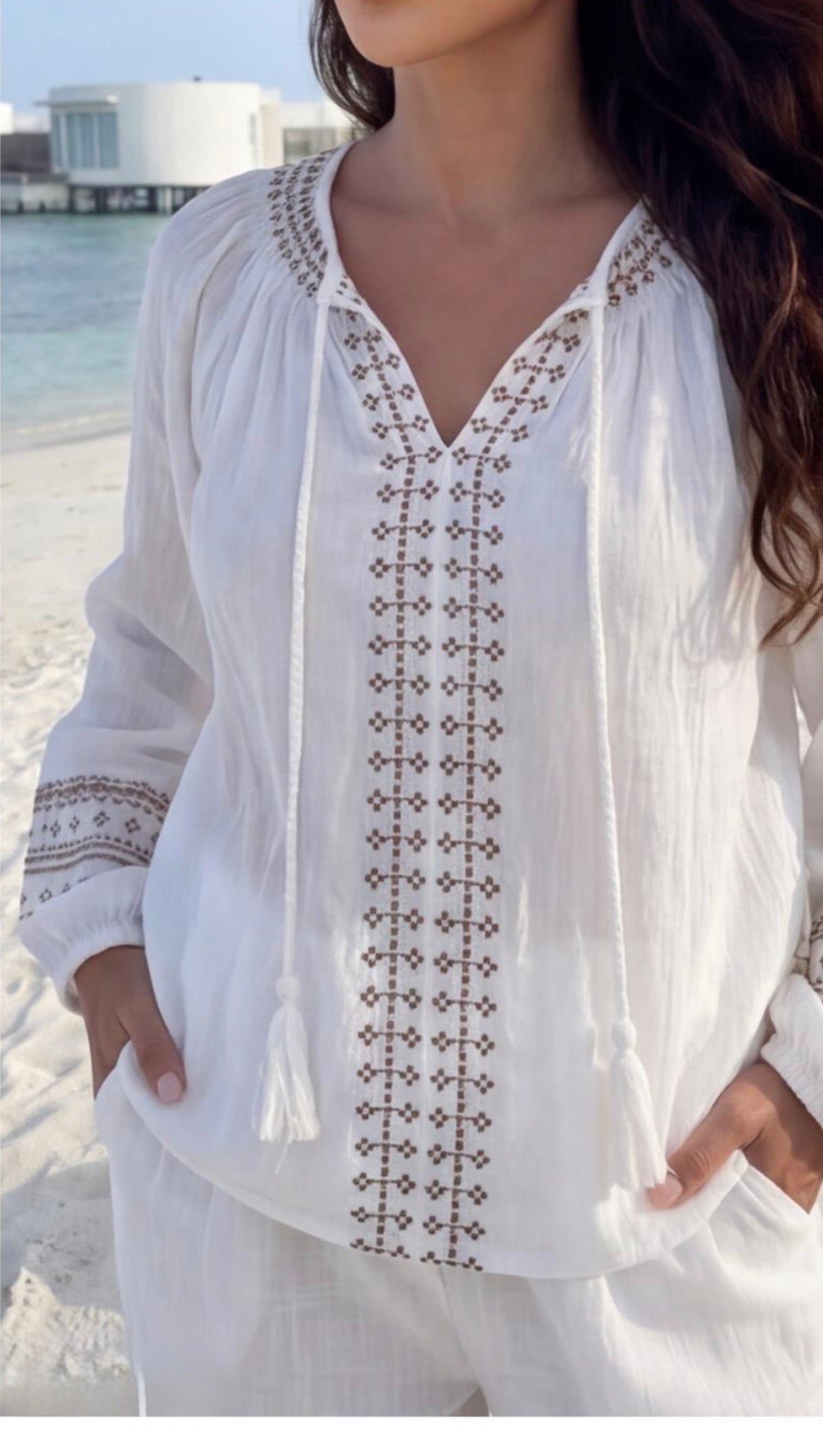 Boho Bluse mit Stickerei
