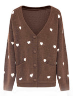Wollmix Cardigan Oversize mit Herzchen