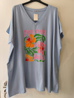 Curvy Print T Shirt