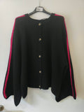 Strickjacke mit Kontraststreifen