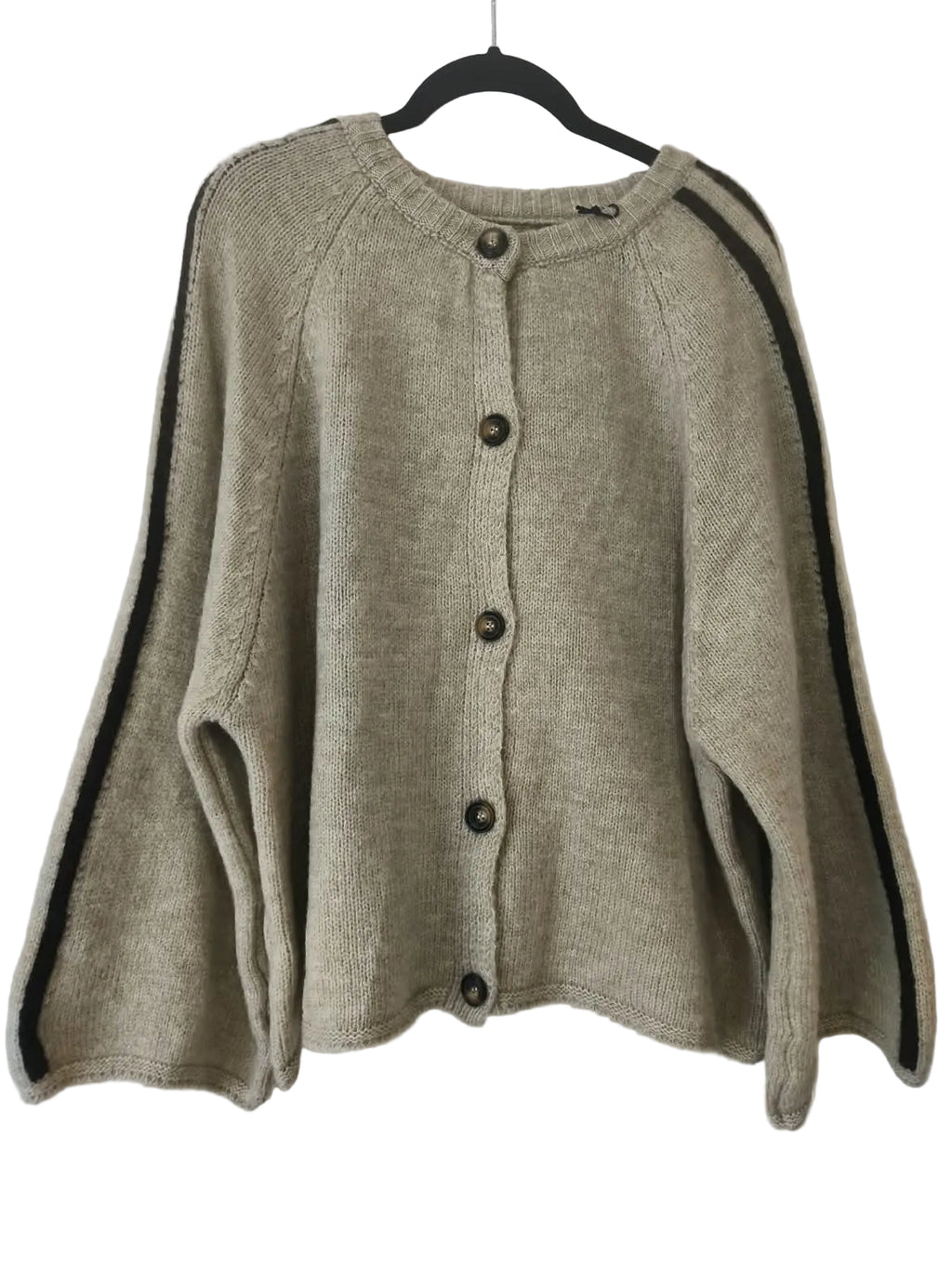 Strickjacke mit Kontraststreifen