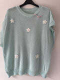 Strickpolunder mit Blumen