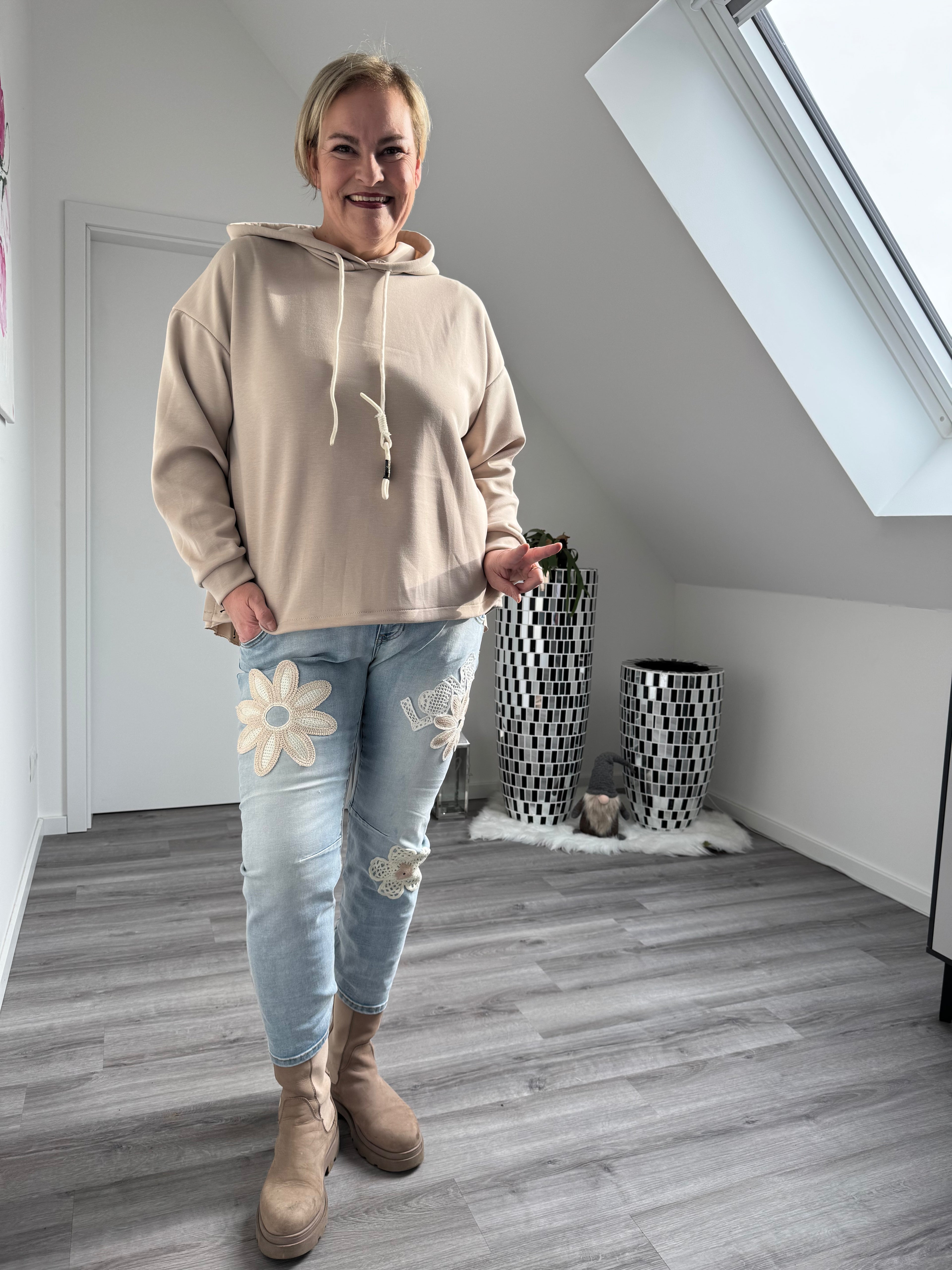 Ausgefallener Plisseehoody