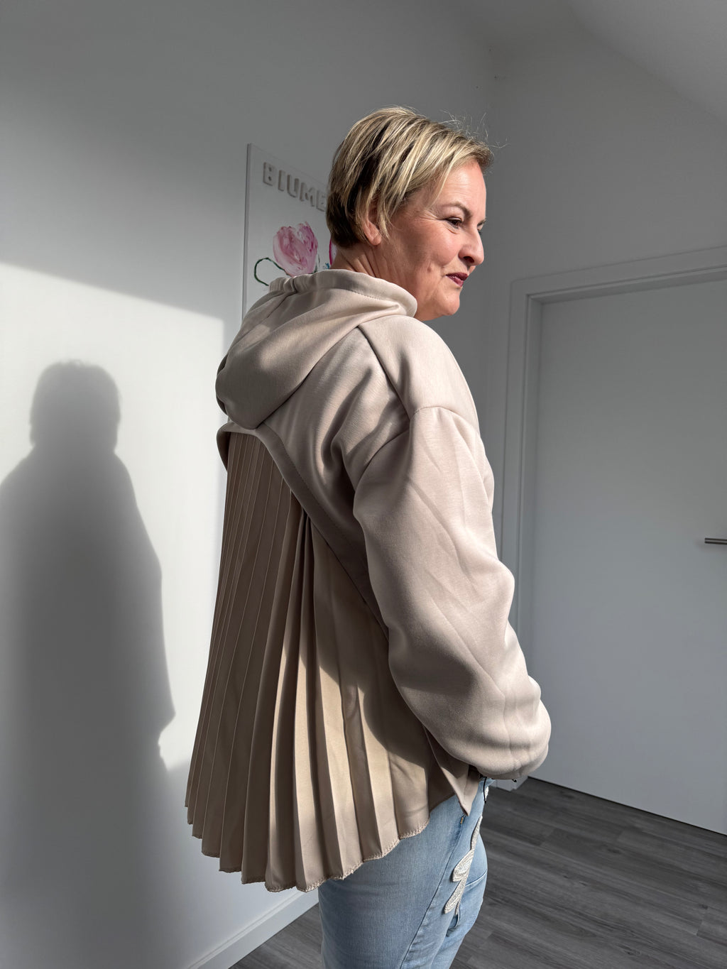 Ausgefallener Plisseehoody