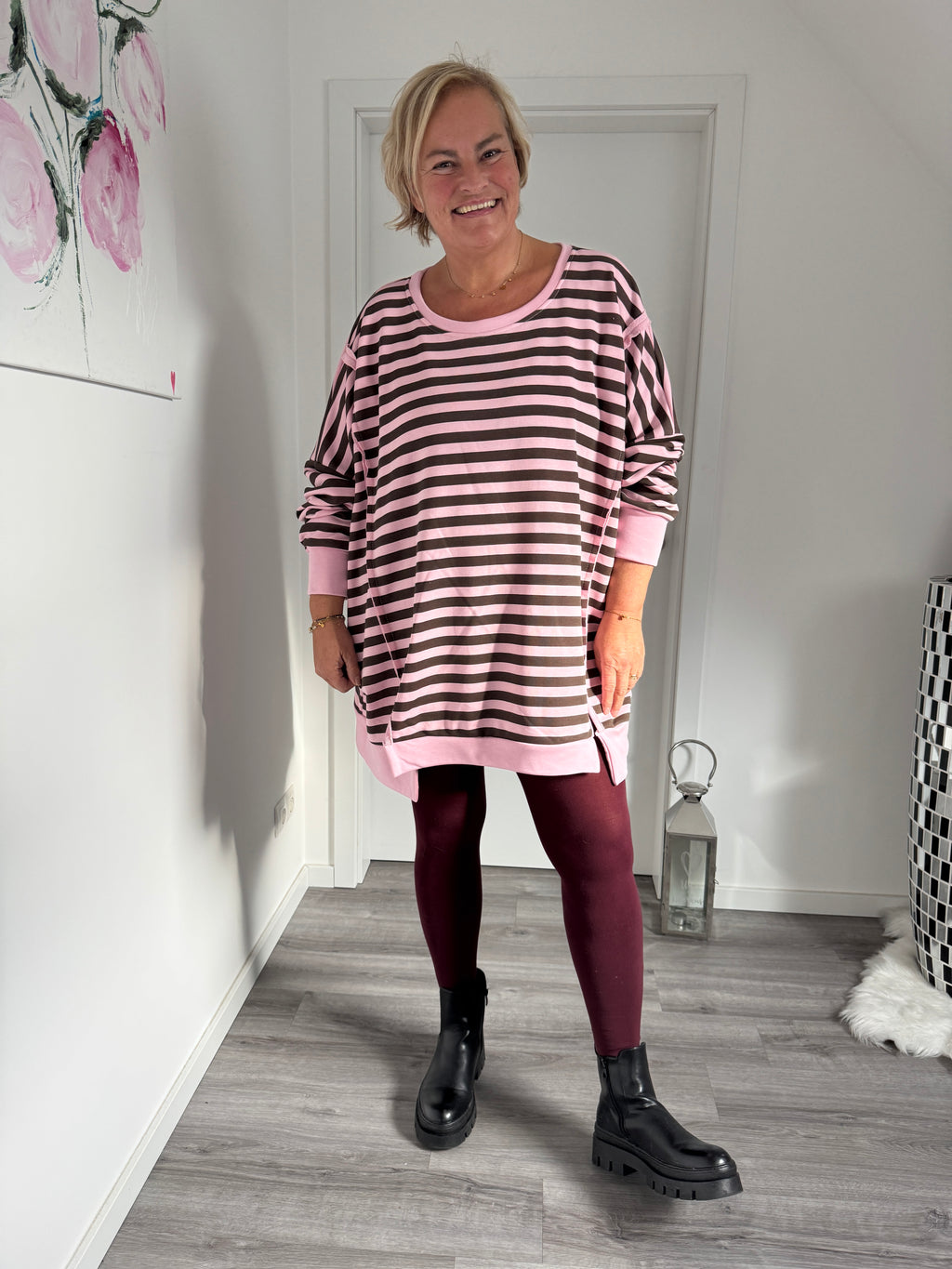 Bigsize Streifensweatshirt