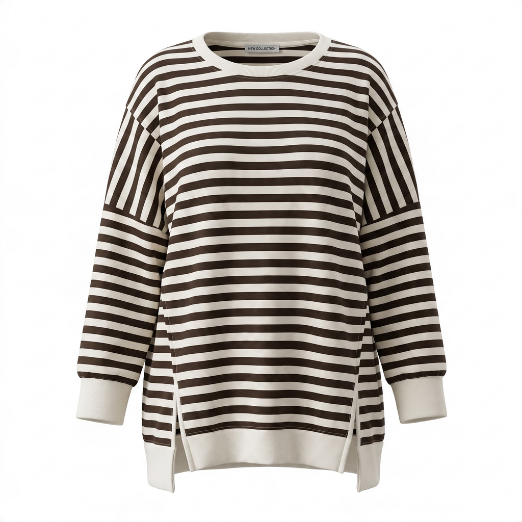 Bigsize Streifensweatshirt