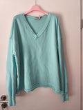 Sweatshirt mit V Ausschnitt