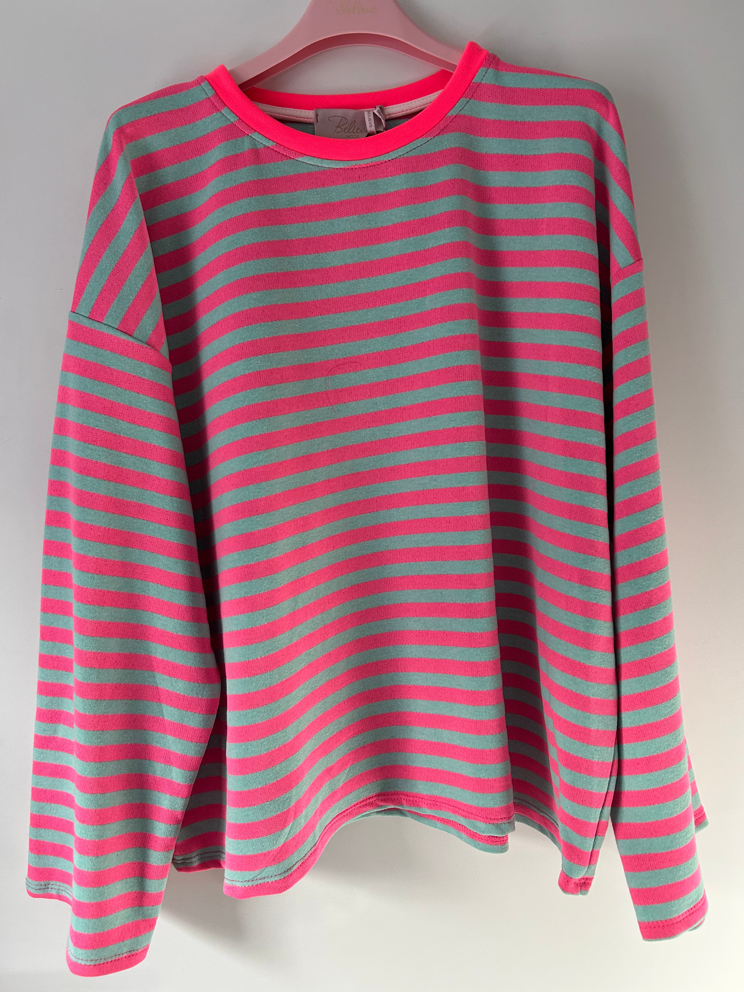 Buntes Streifensweatshirt