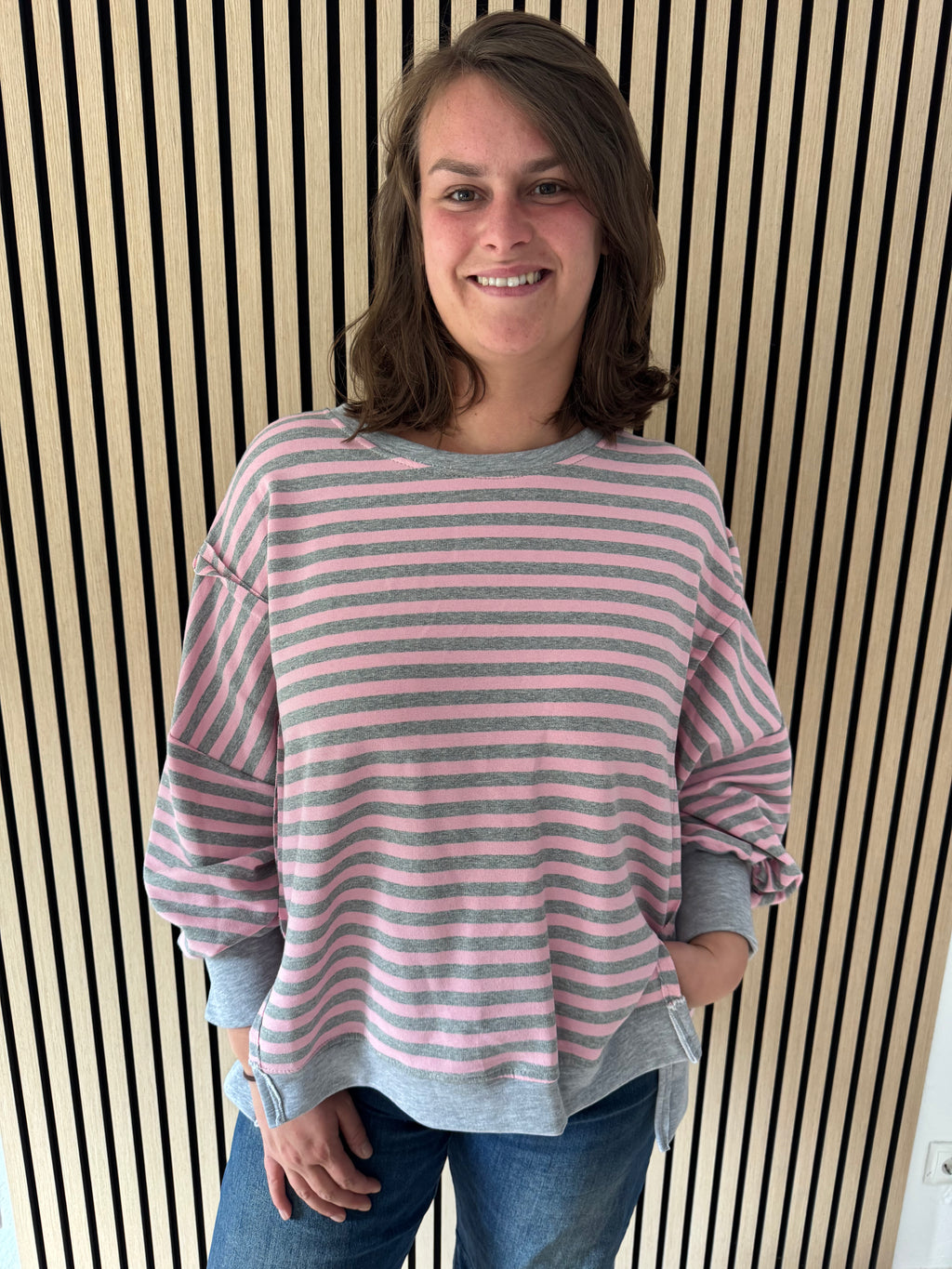 Oversize Streifen Sweatshirt