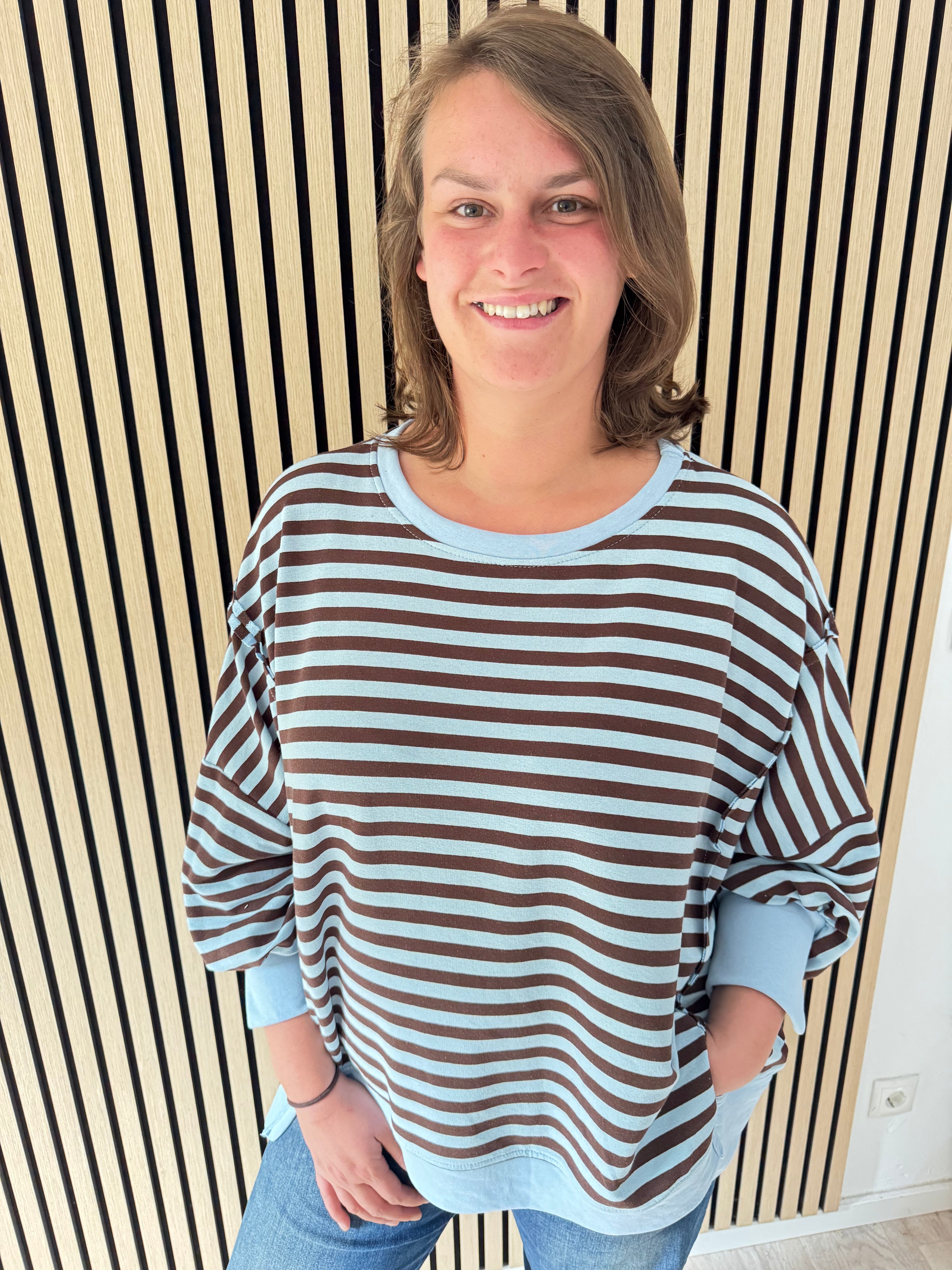 Oversize Streifen Sweatshirt