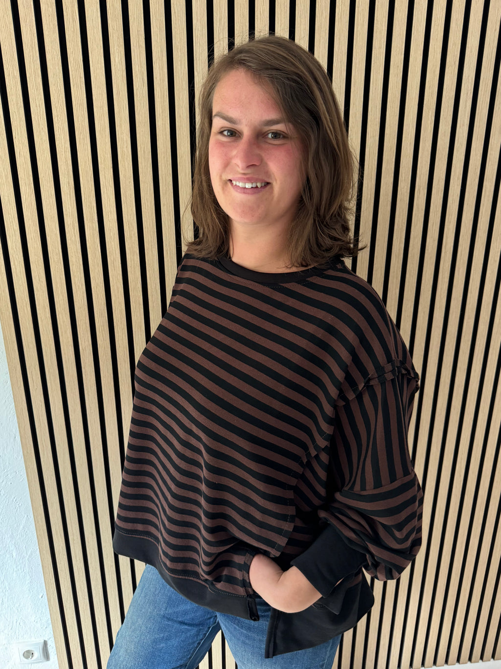Oversize Streifen Sweatshirt