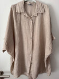 Oversize Leinenbluse