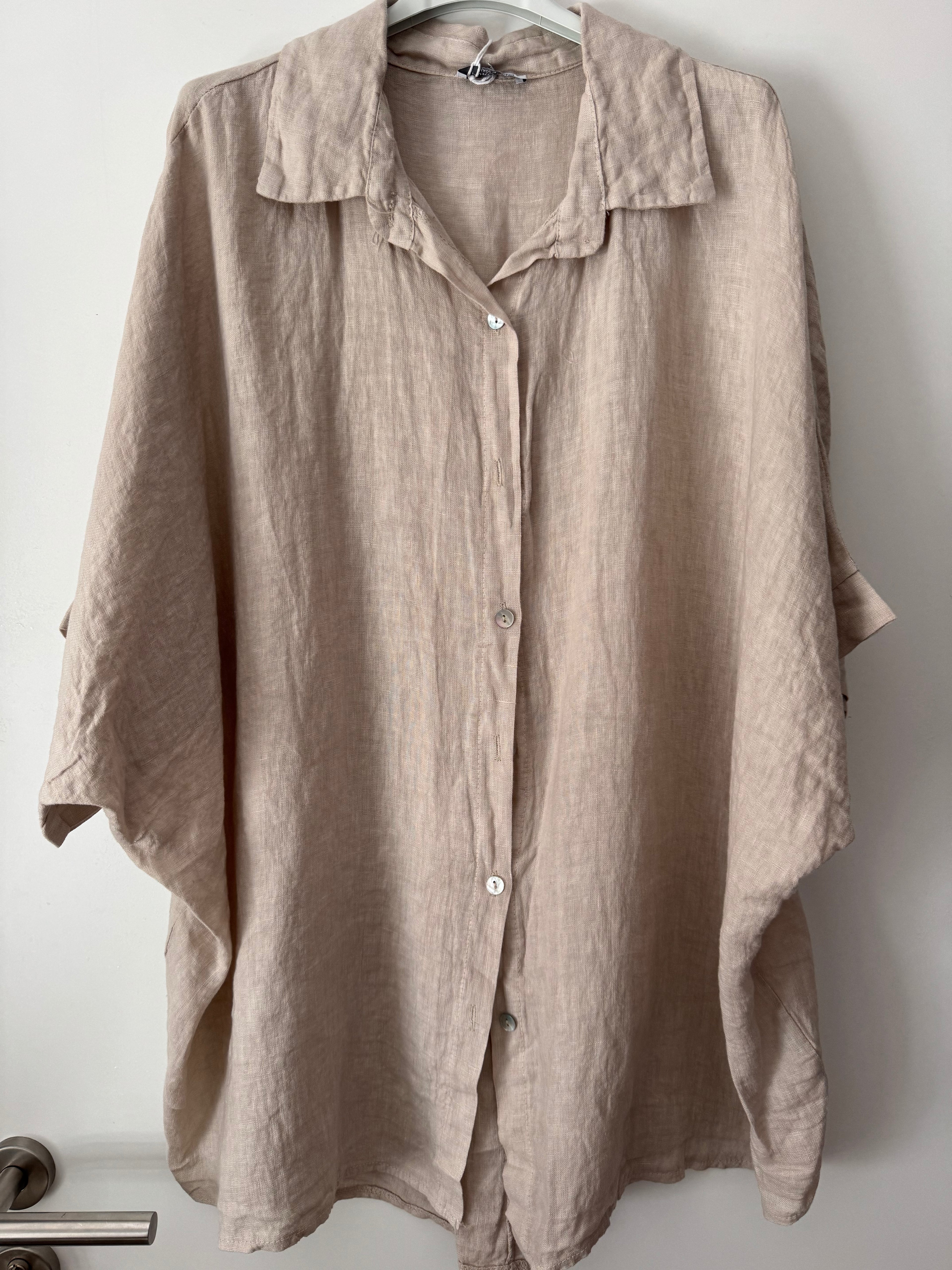Oversize Leinenbluse