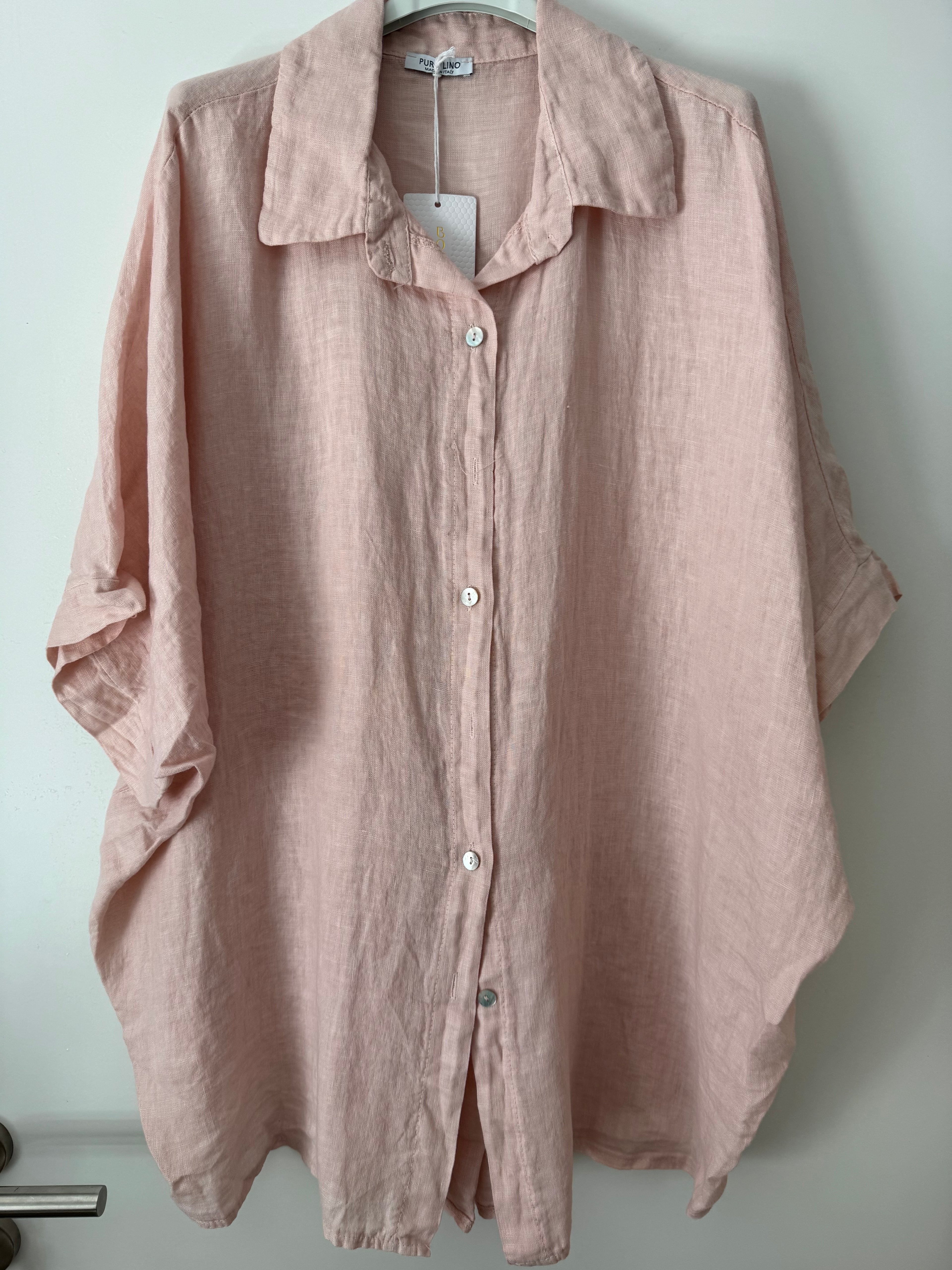 Oversize Leinenbluse