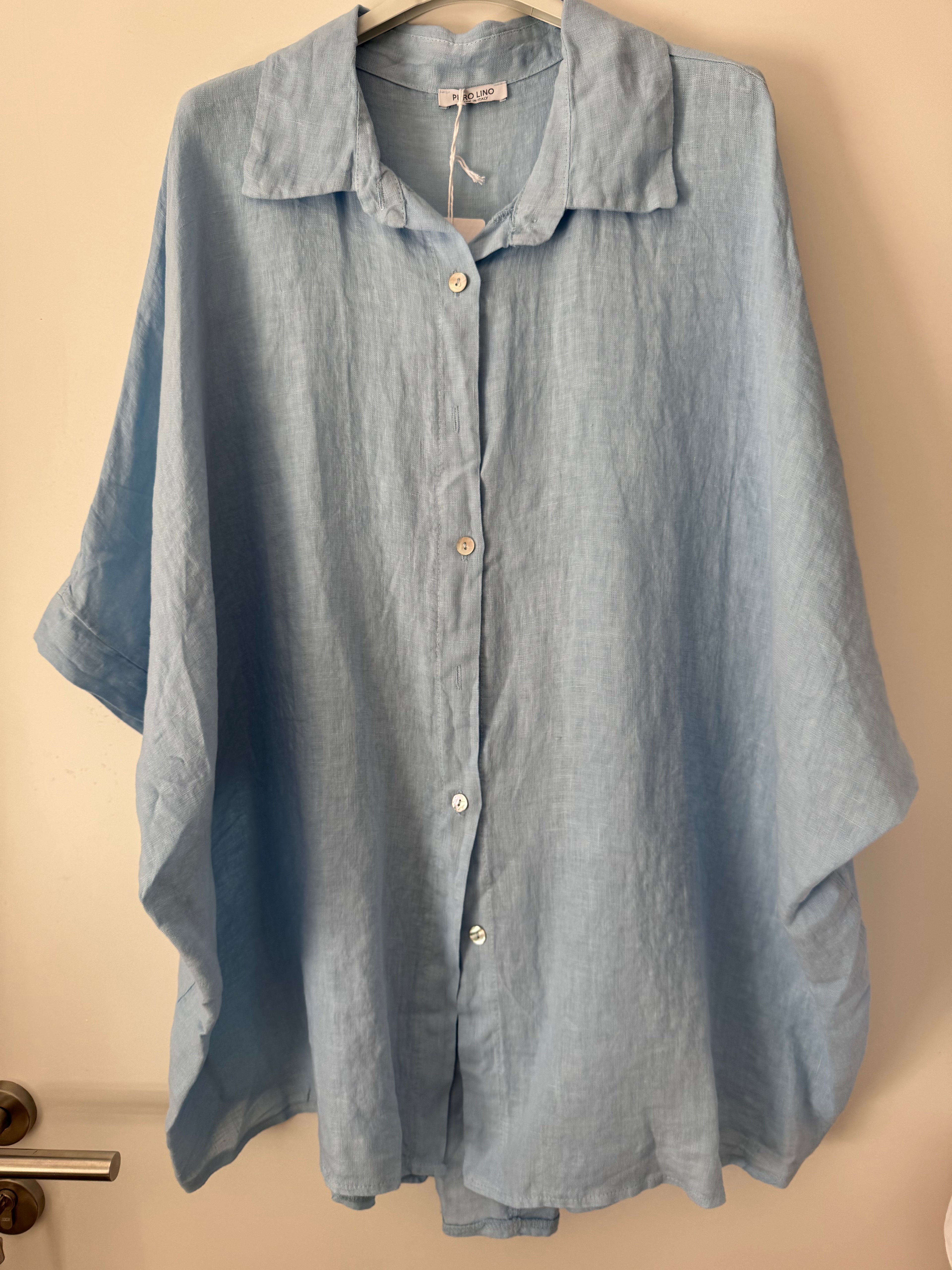 Oversize Leinenbluse