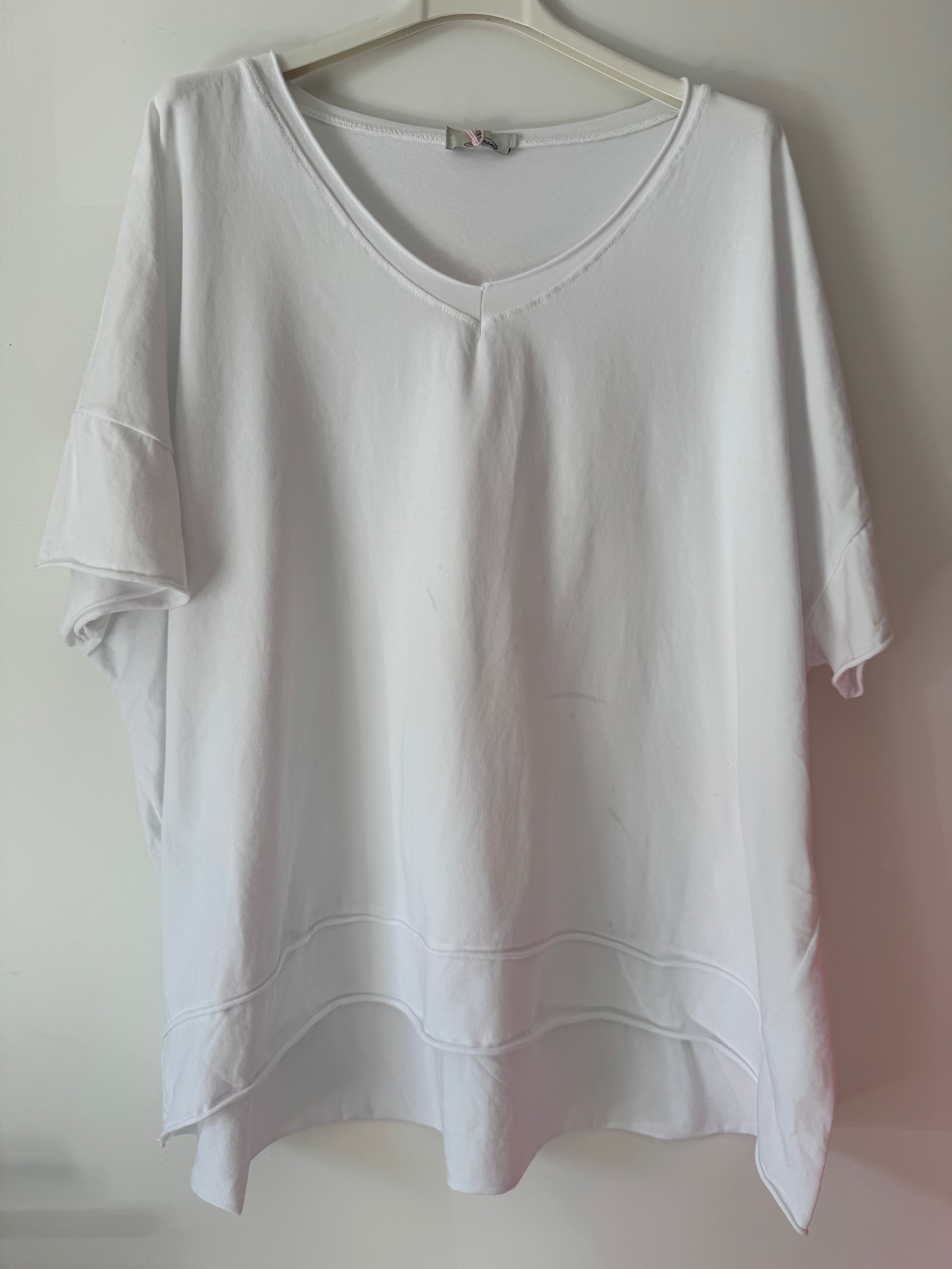 T Shirt mit V Ausschnitt