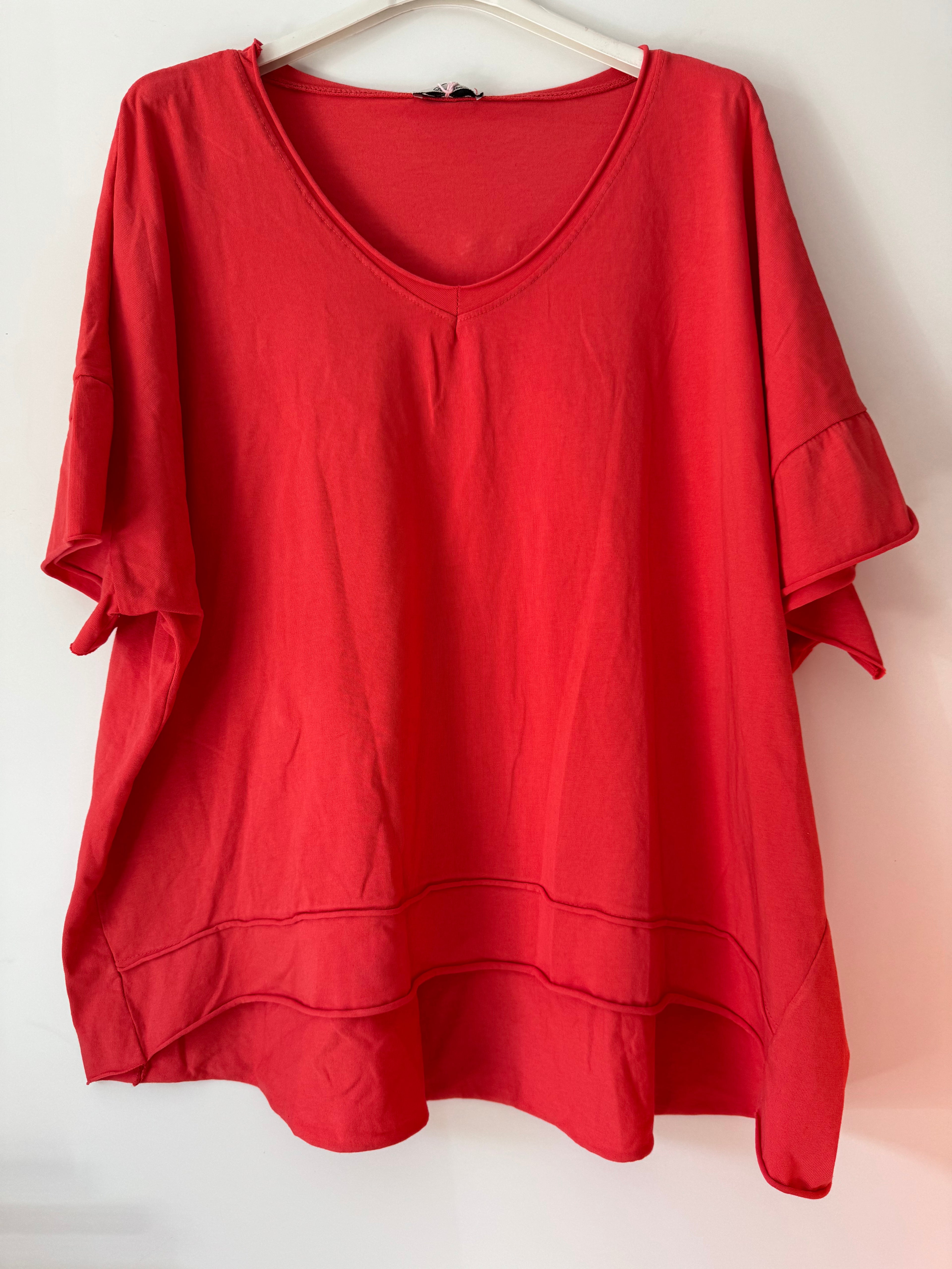 T Shirt mit V Ausschnitt