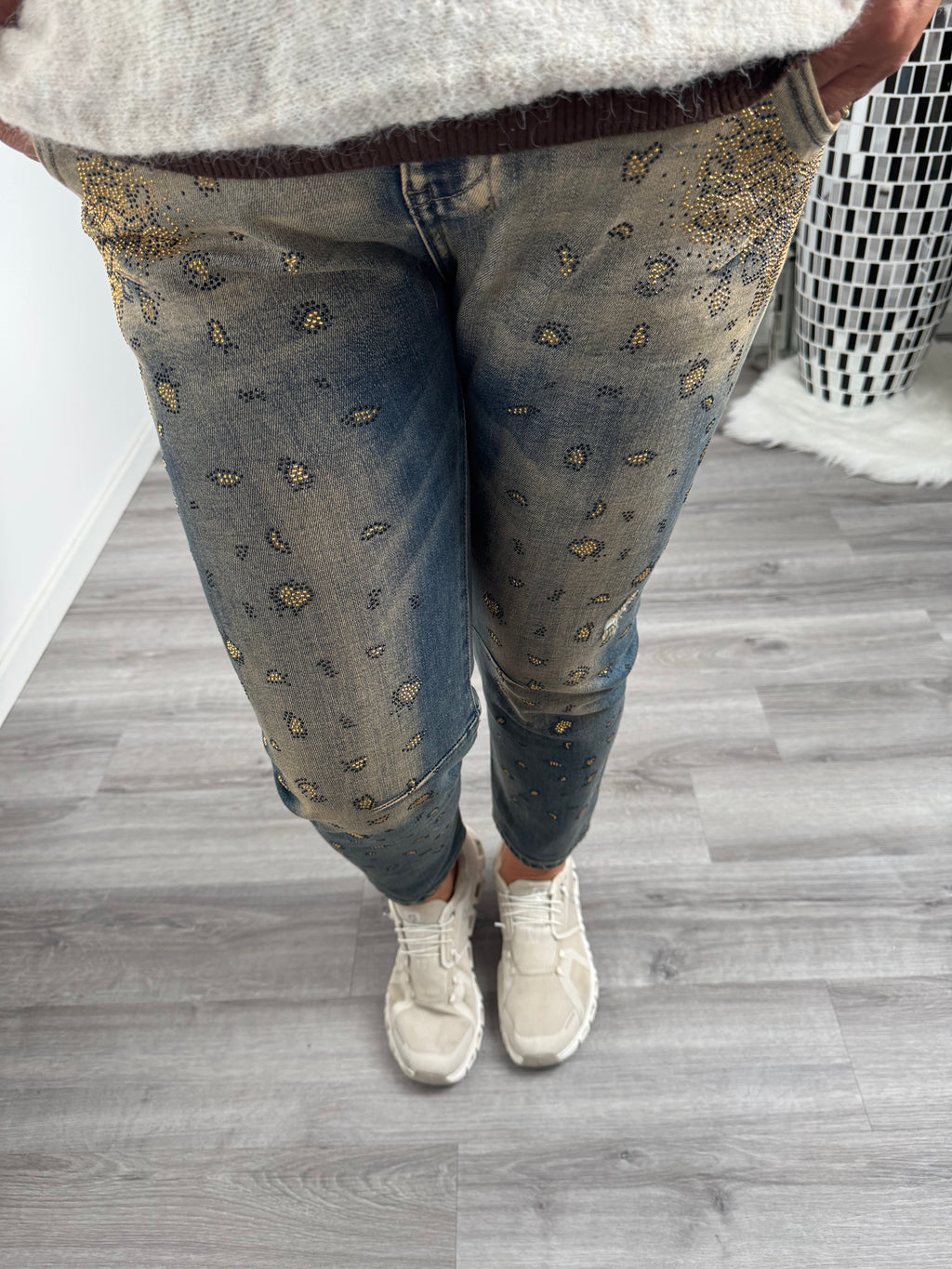 Leo Glam Jeans – Statement Denim mit Glitzersteinen