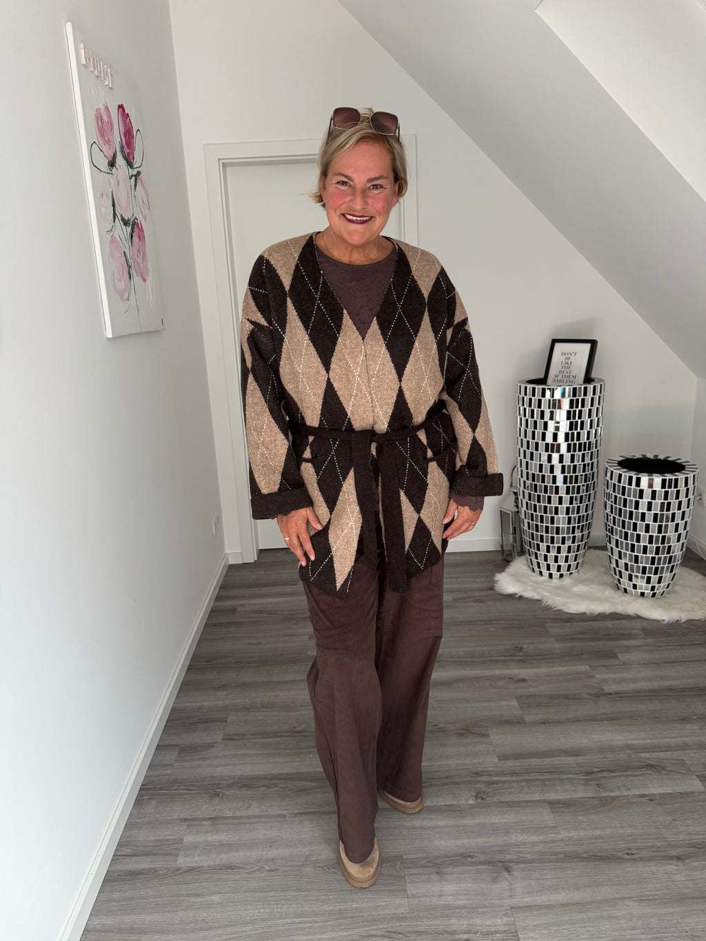 Rauten Strickcardigan Yest curvy