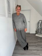 Flanell Marlene Hose grau yest