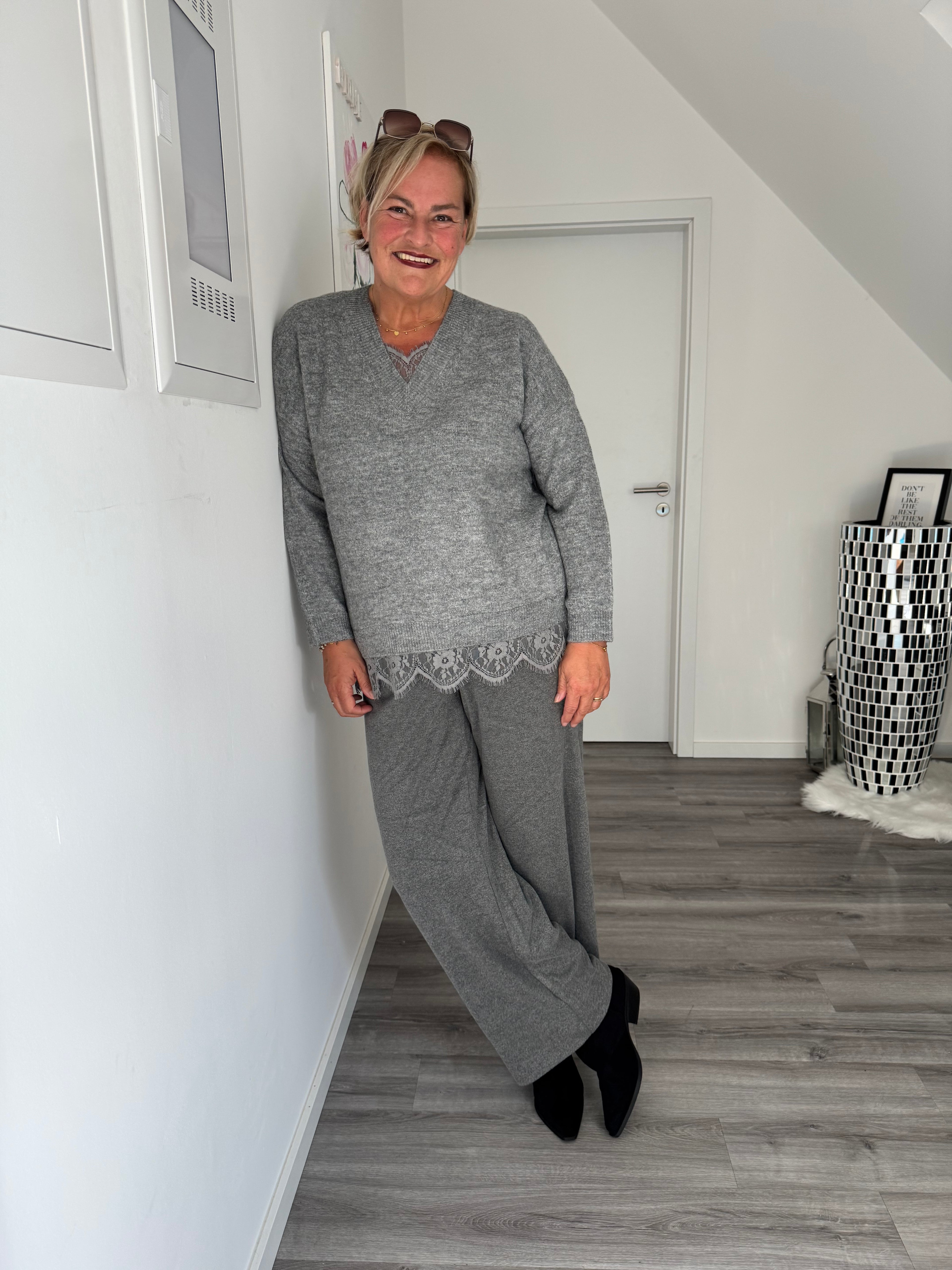 Flanell Marlene Hose grau yest