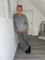 Yest Pullover mit Spitzeneinsatz