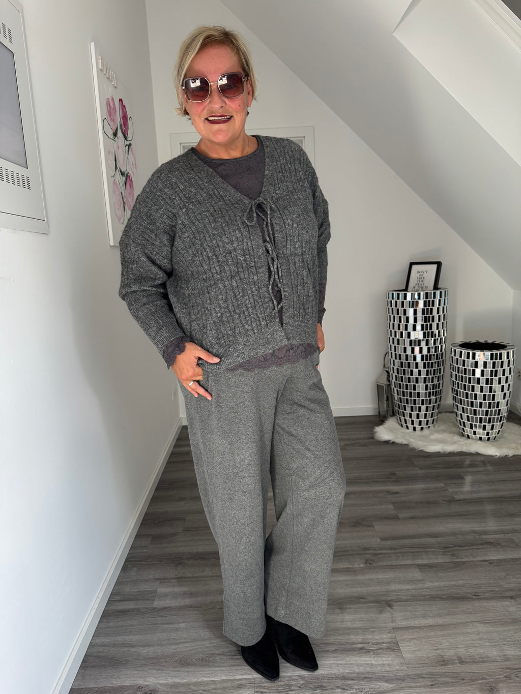 Flanell Marlene Hose grau yest