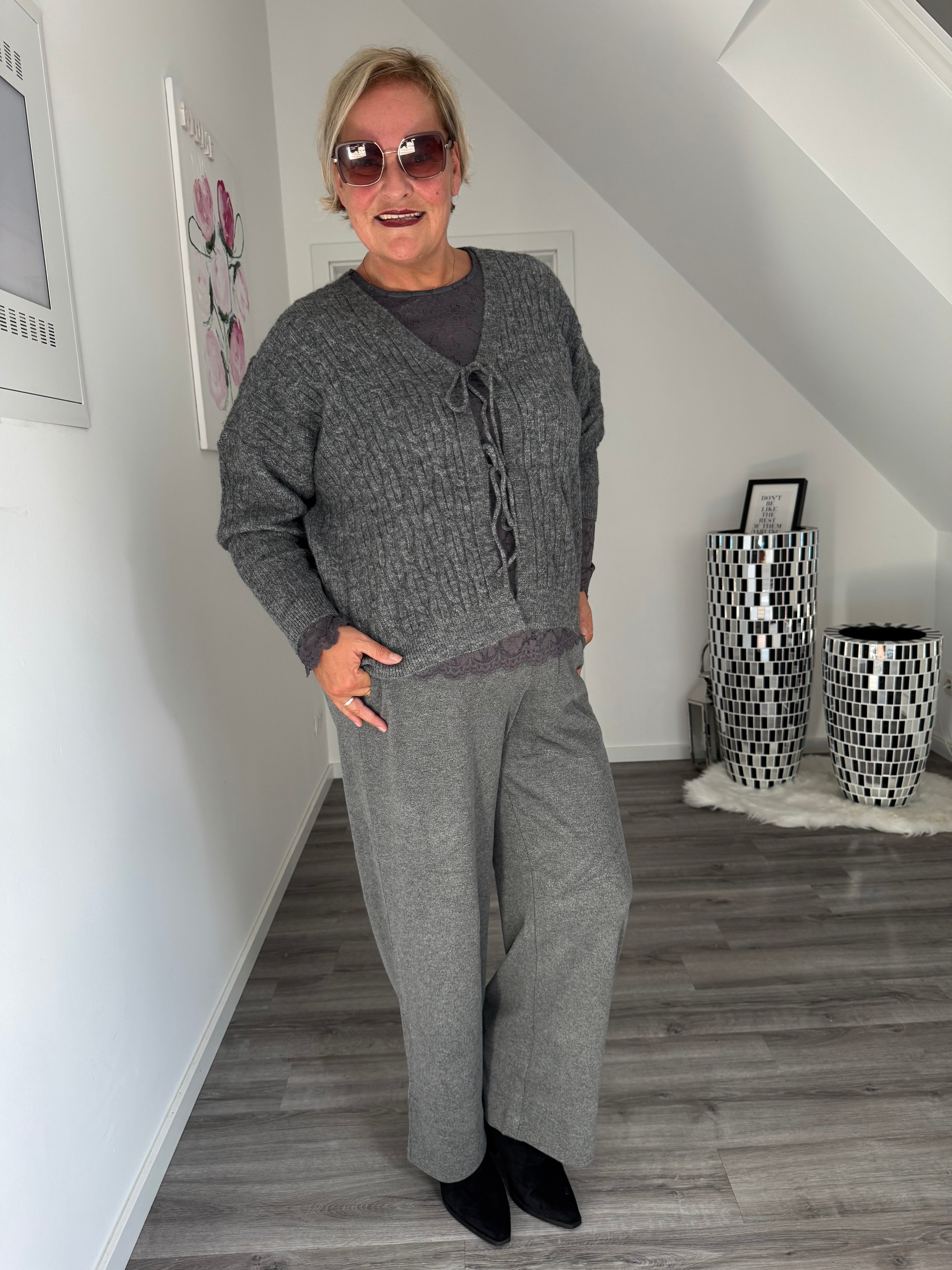 Flanell Marlene Hose grau yest