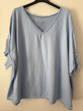 T Shirt mit V Ausschnitt