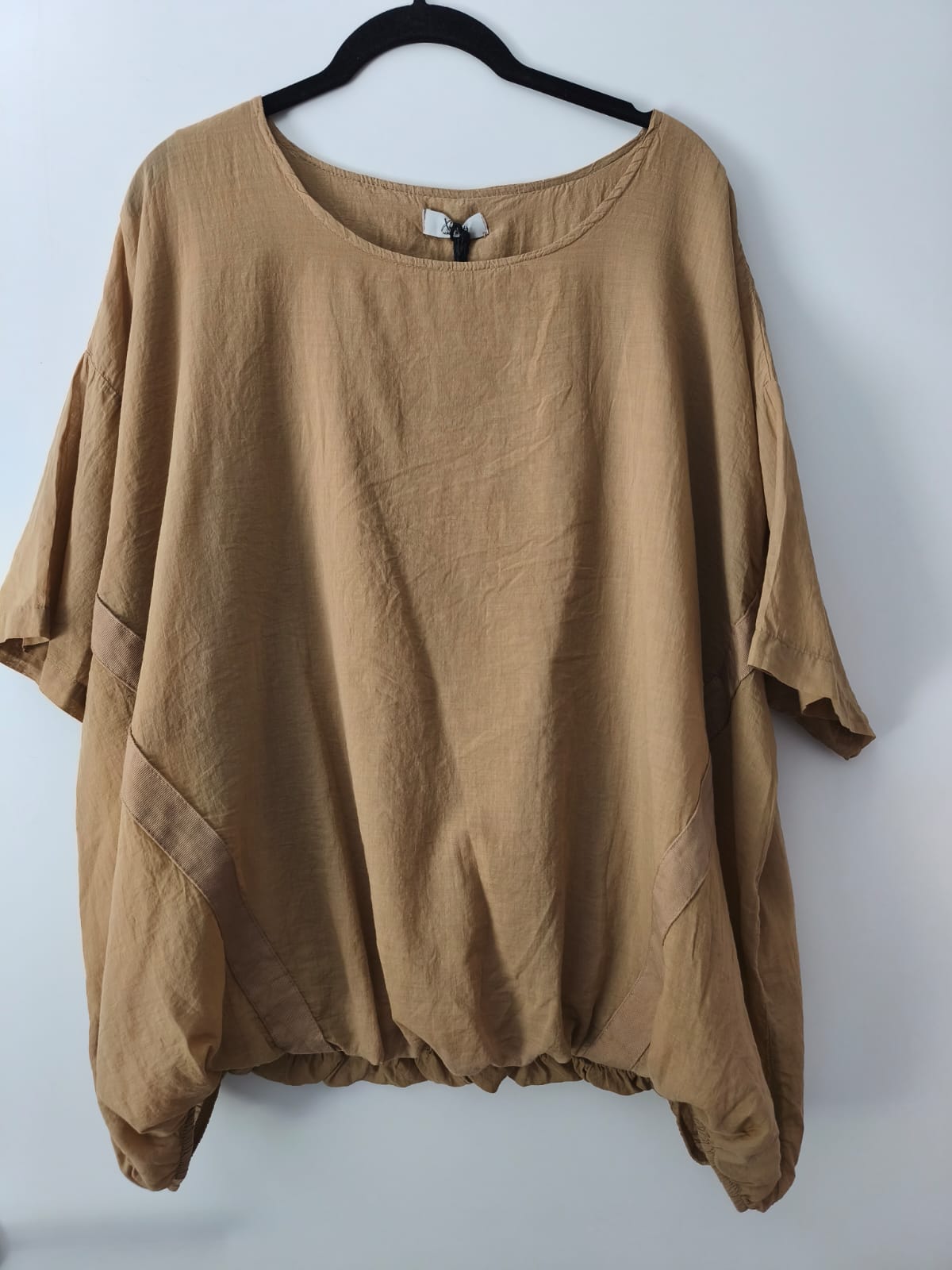 Lässige Baumwoll Bluse mit Gummizug