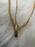 Layering Kette mit Zirkonia Steinchen Gold aus Edelstahl