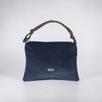 Cordtasche mit kurzem Riemchen und langem Gurt