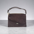 Cordtasche mit kurzem Riemchen und langem Gurt