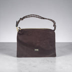 Cordtasche mit kurzem Riemchen und langem Gurt